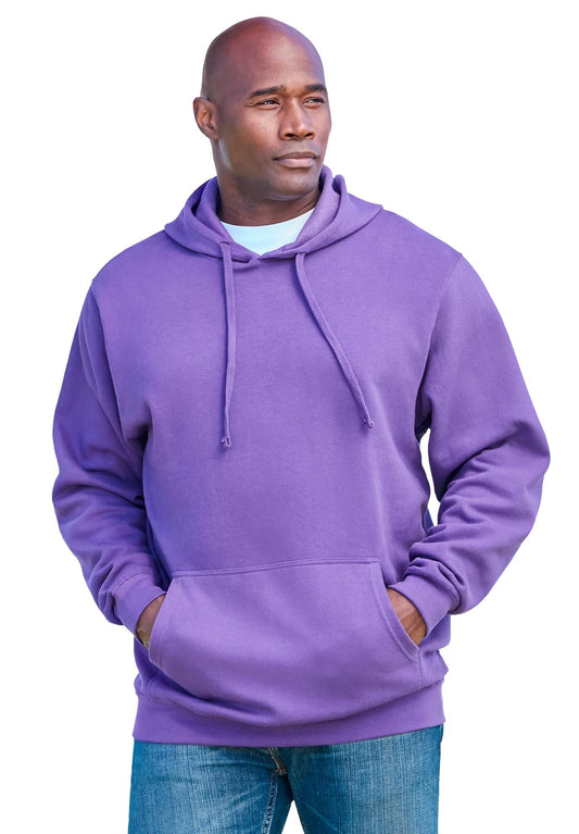 KingSize Men's Big & Tall Fleece Pullover Hoodie - 4XL, Vintage Purple