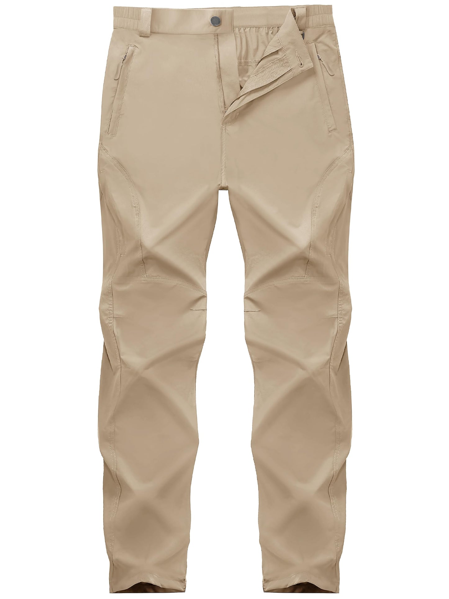 SEVEGO 30"/32"/34"/36" Inseam Men's Tall Hiking Pants Quick Dry Outdoor Waterproof Fishing Cargo Pants with Belt 5 Pockets 38" Khaki XXL