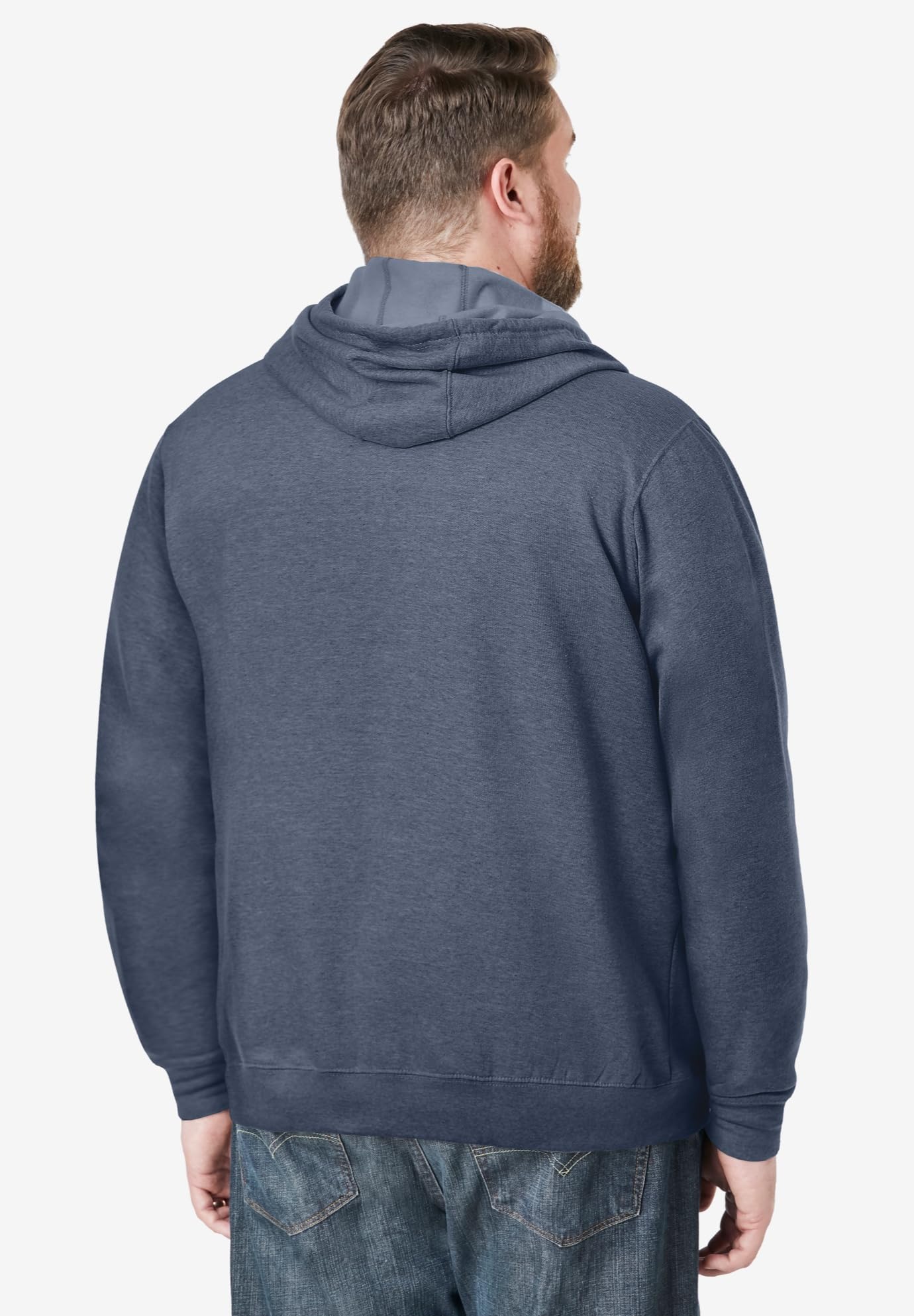 KingSize Men's Big & Tall Fleece Pullover Hoodie - 8XL, Heather Slate Blue