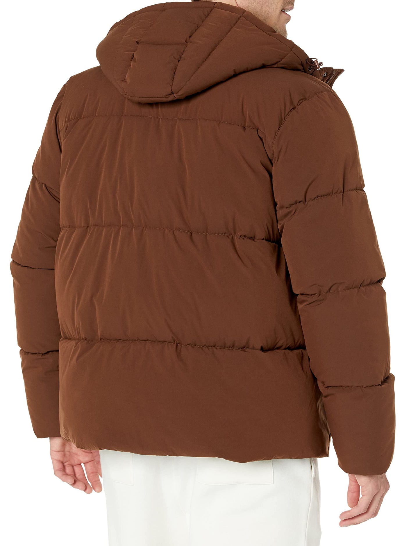 Amazon Essentials Men's Mid-Length Hooded Puffer Coat (Available in Big & Tall), Deep Brown, 3X-Large Big Tall