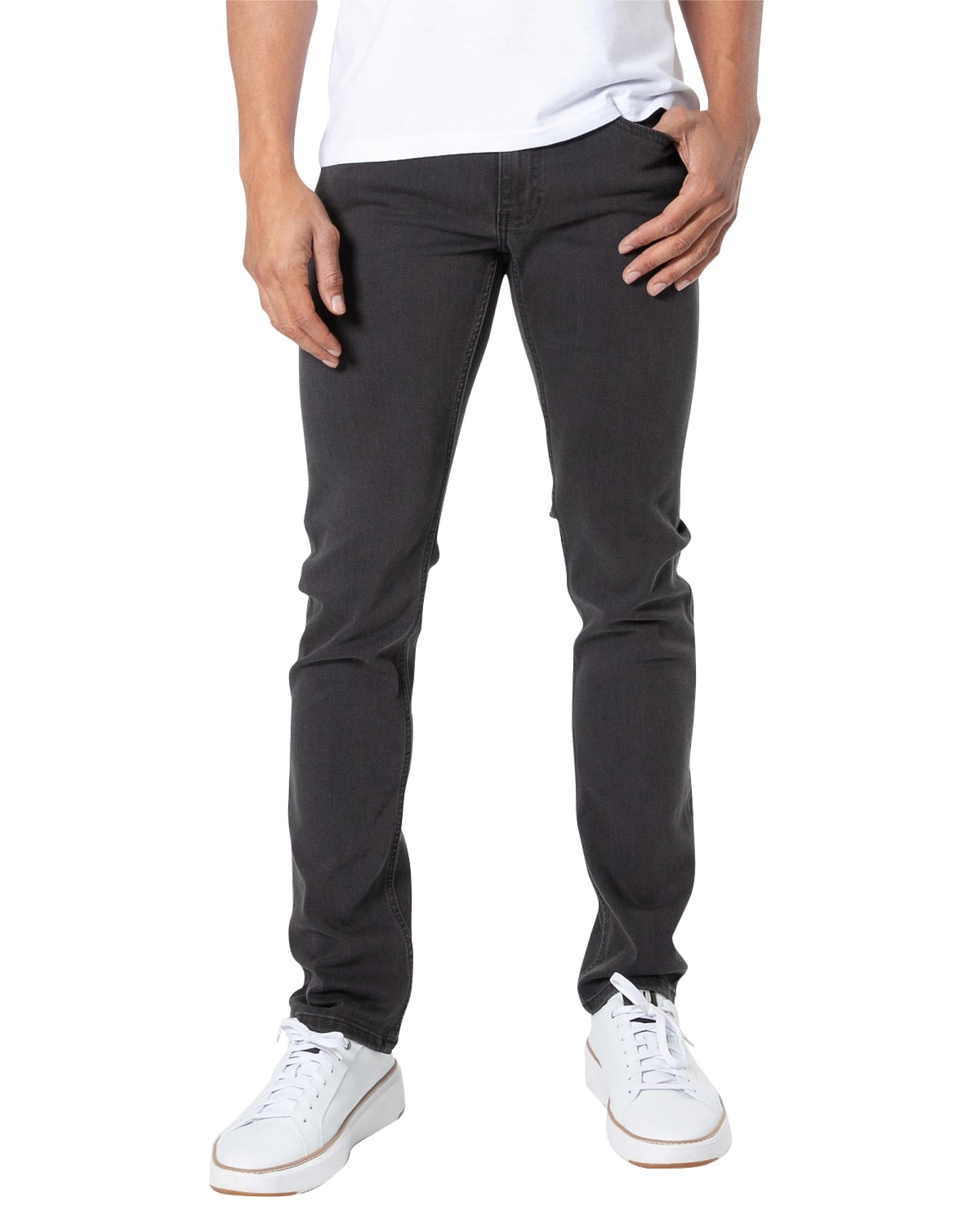 True Classic Mens Jeans – Stretch Jeans for Men, Slim Fit Men’s Stretch Jean - Tapered Skinny Fit, High-Stretch - Gray, 36W X 36L