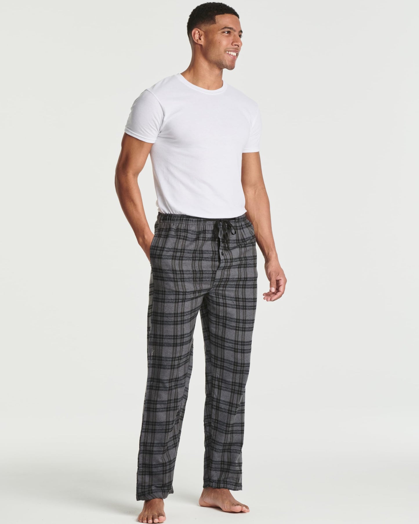 Real Essentials 3 Pack Mens Big & Tall King Size Pajama Pants Cotton Soft Pajamas Men Flannel Bottoms Fleece Buffalo Plaid Pj Lounge Pants Sleepwear Pijamas Hombres Woven - Set 4, 4x Tall