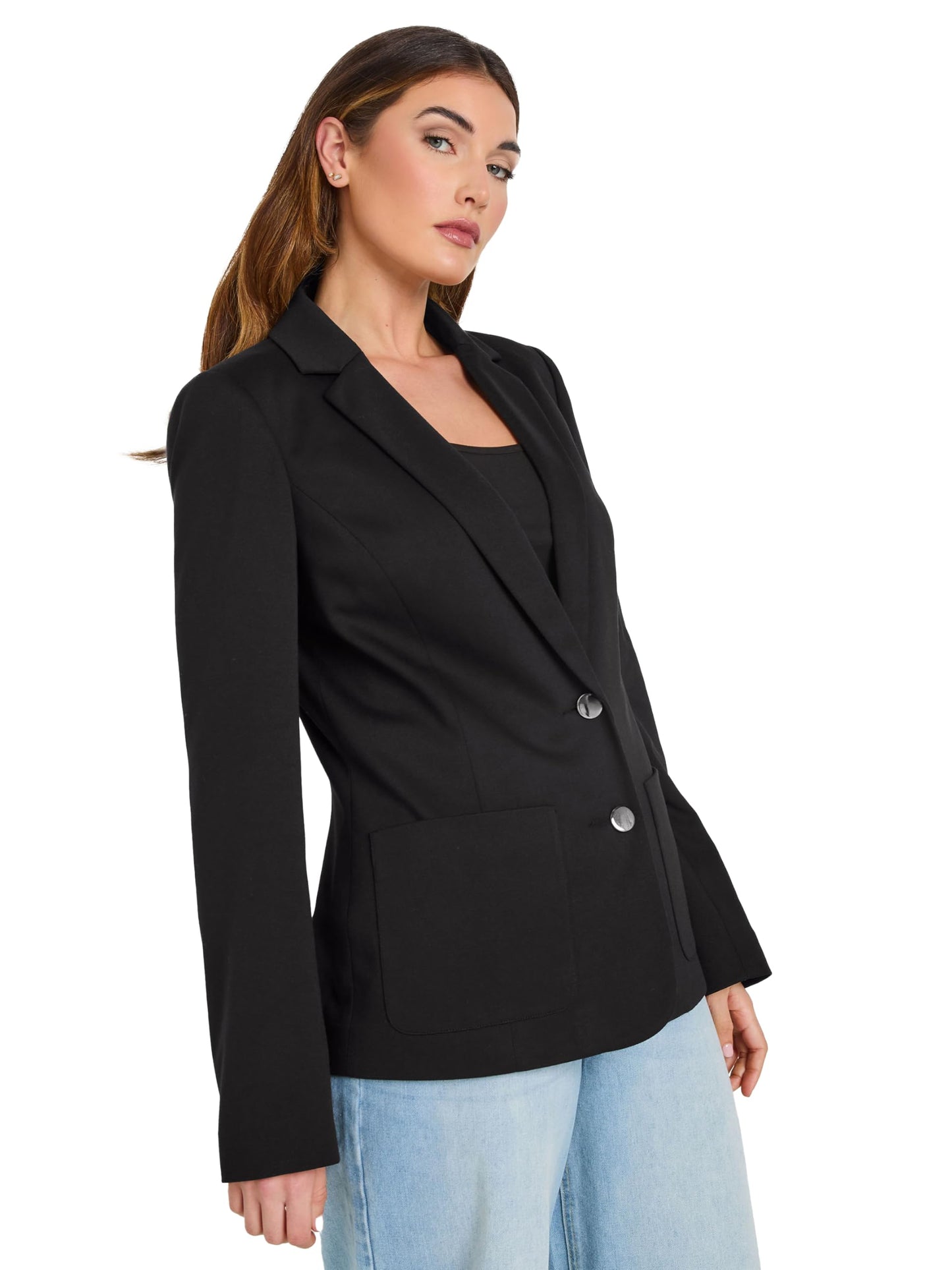 Long Tall Sally LTS Tall Tailored Button Blazer Black 14