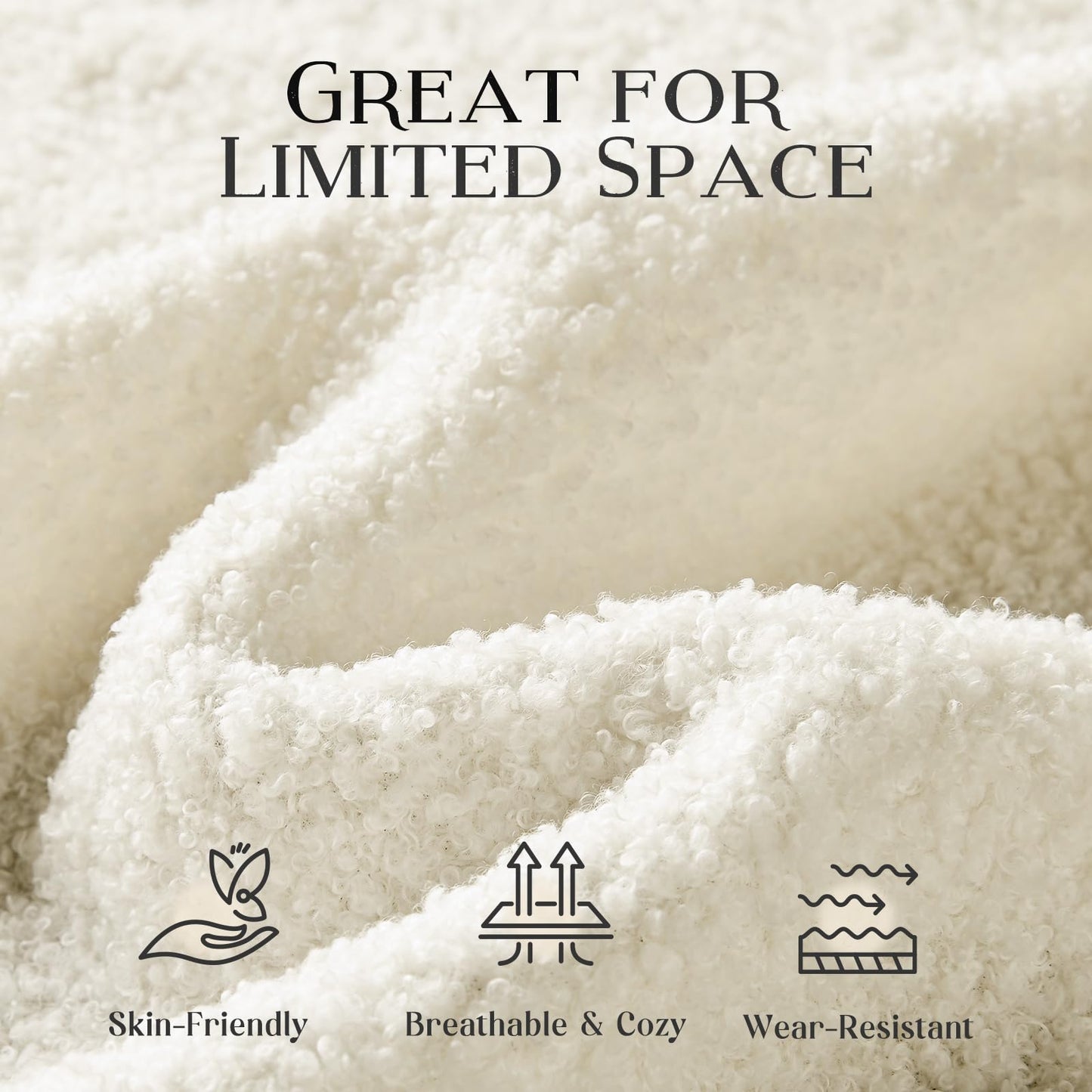 Couches for Living Room, 61” Cloud Couch in Soft Teddy Fleece, Removable Cover, Easy Assembly, Modern Sofa for Living Room/Bedroom/Office/Apartment, Beige