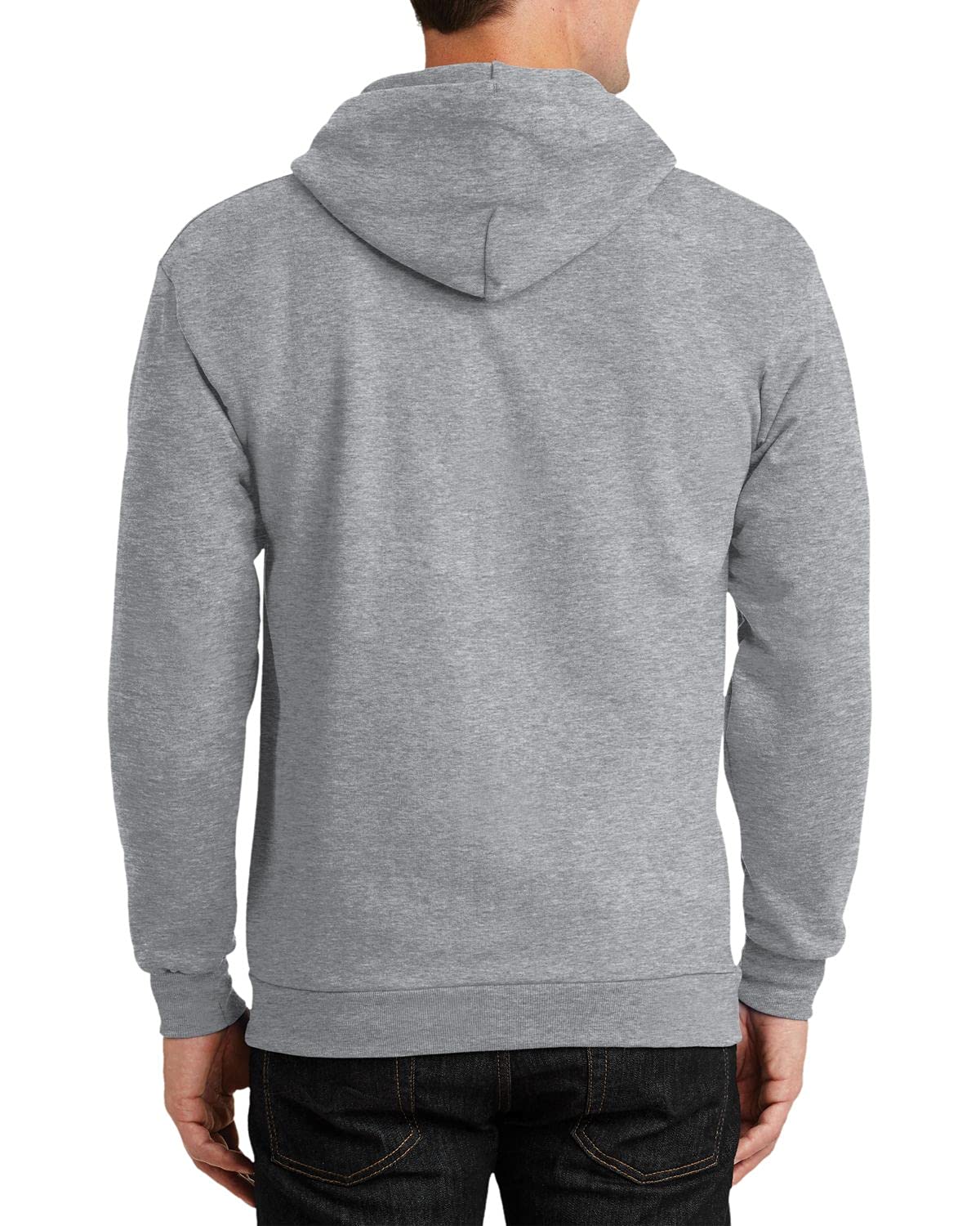 JustBlanks Mens Long Sleeve Hooded Sweatshirt Heavyweight Full-Zip Fleece Hoodie Sweatshirt for Men - Athletic Heather - LT