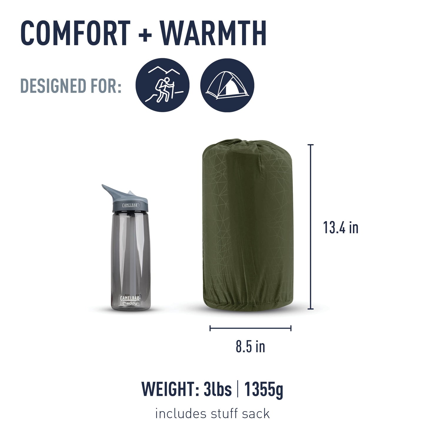 Sea to Summit Camp Plus Self-Inflating Foam Sleeping Mat for Camping, Rectangular - Large (79 x 25 x 3 inches)