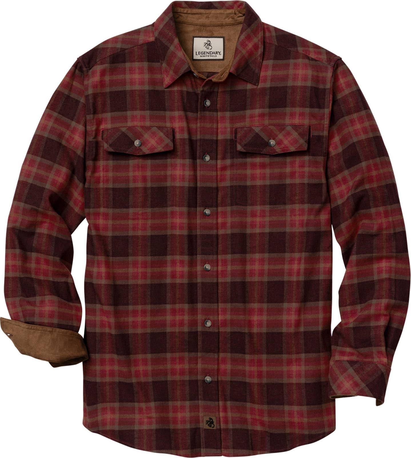 Legendary Whitetails Mens Flannel Shirt Long Sleeve Button Down Relaxed Fit, Hunter's Aim, LT