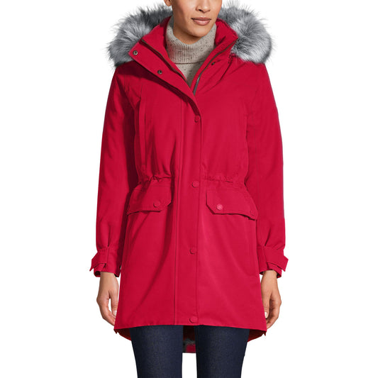 Lands' End Womens Expedition Down Parka Rich Red Tall Small
