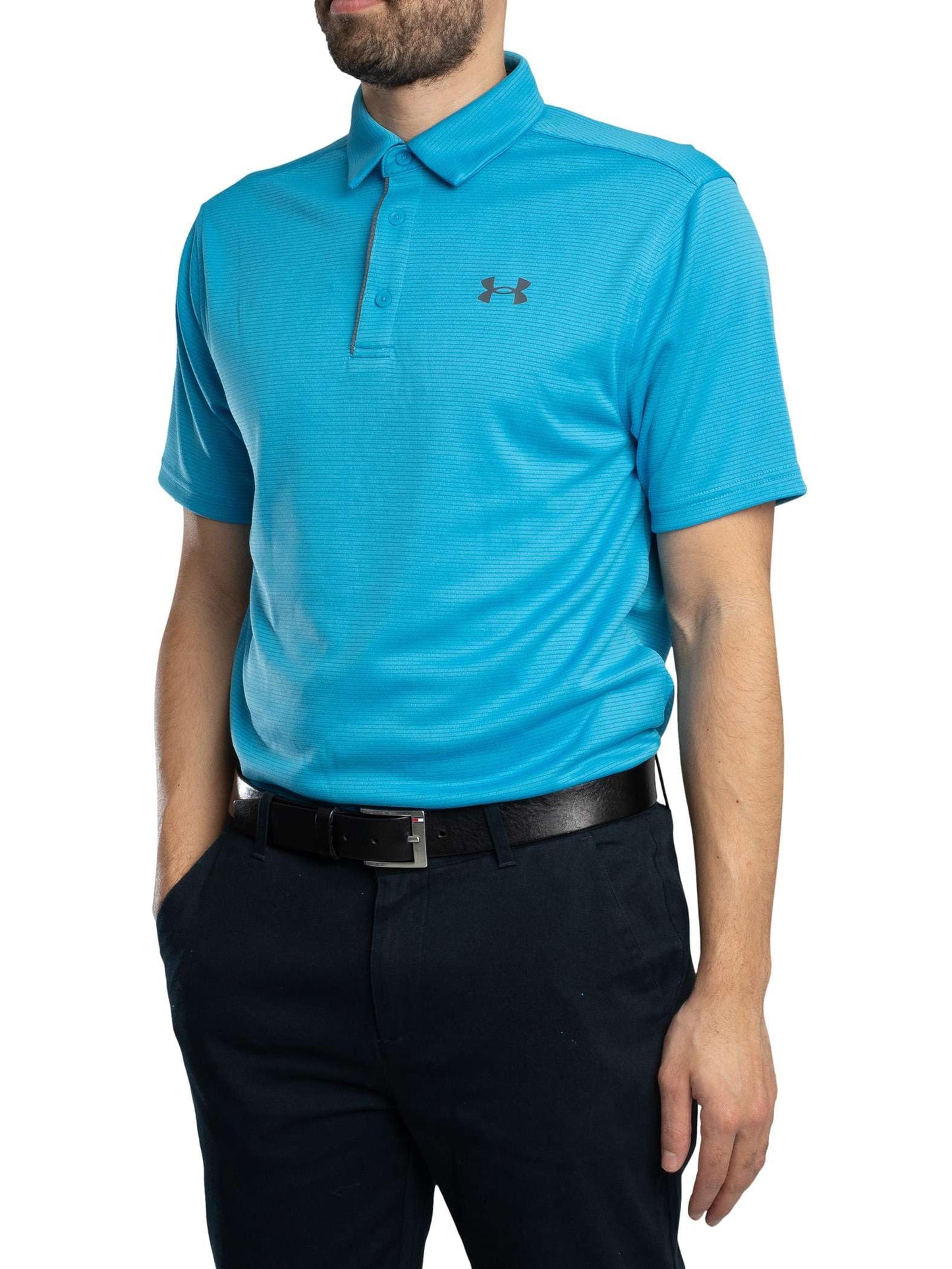 Under Armour Men's Tech Golf Polo, (453) Ether Blue / / Pitch Gray, Large Tall