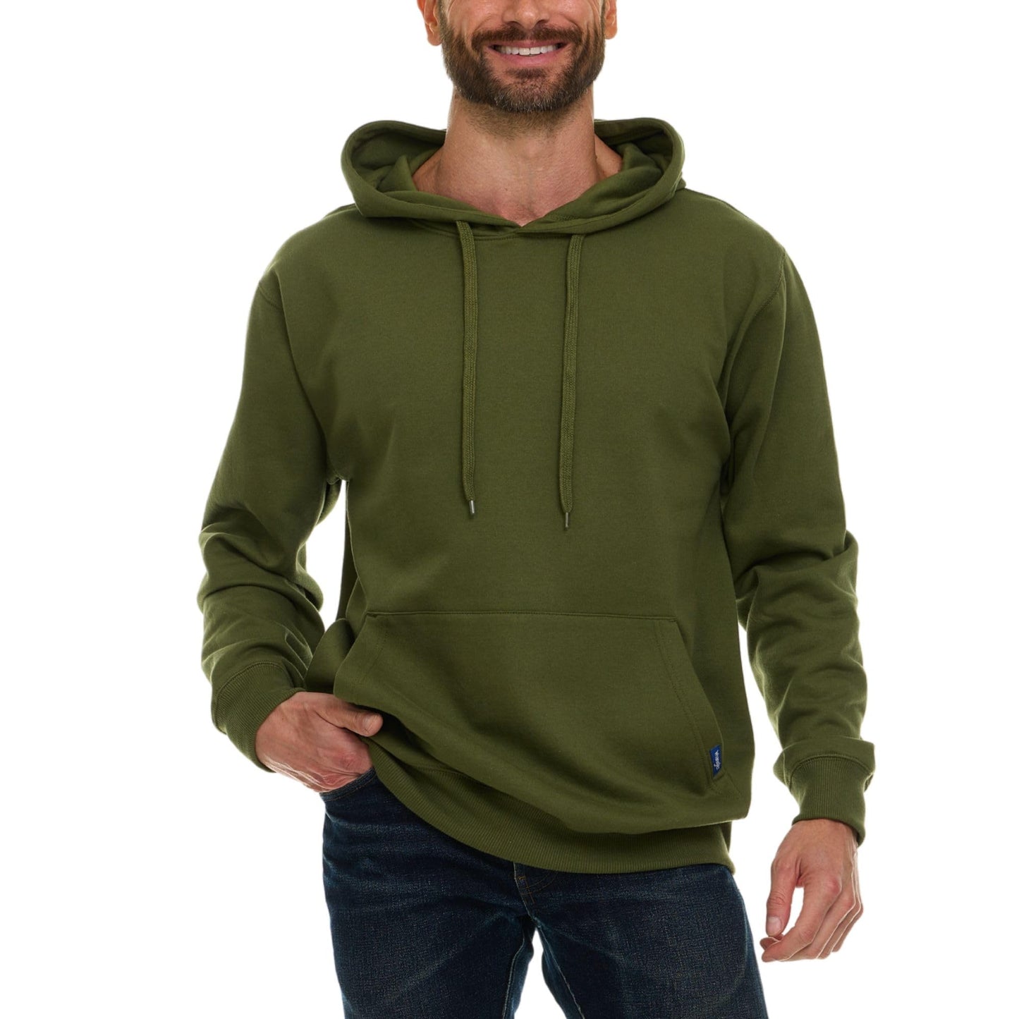 Wrangler Big and Tall Hoodie for Men, Fleece Heavyweight Pullover Sweatshirt, Relaxed Fit Mens Work Hoodies Olive - 5XLT