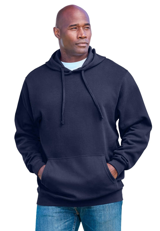 KingSize Men's Big & Tall Fleece Pullover Hoodie - 5XL, Navy