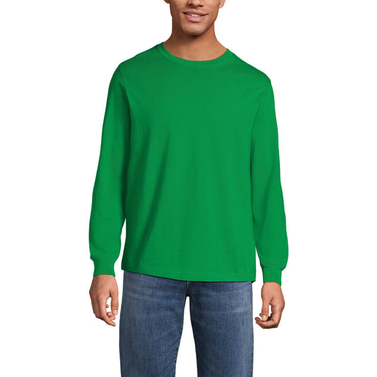 Lands' End Mens Long Sleeve Super-T Tee True Green Tall Medium