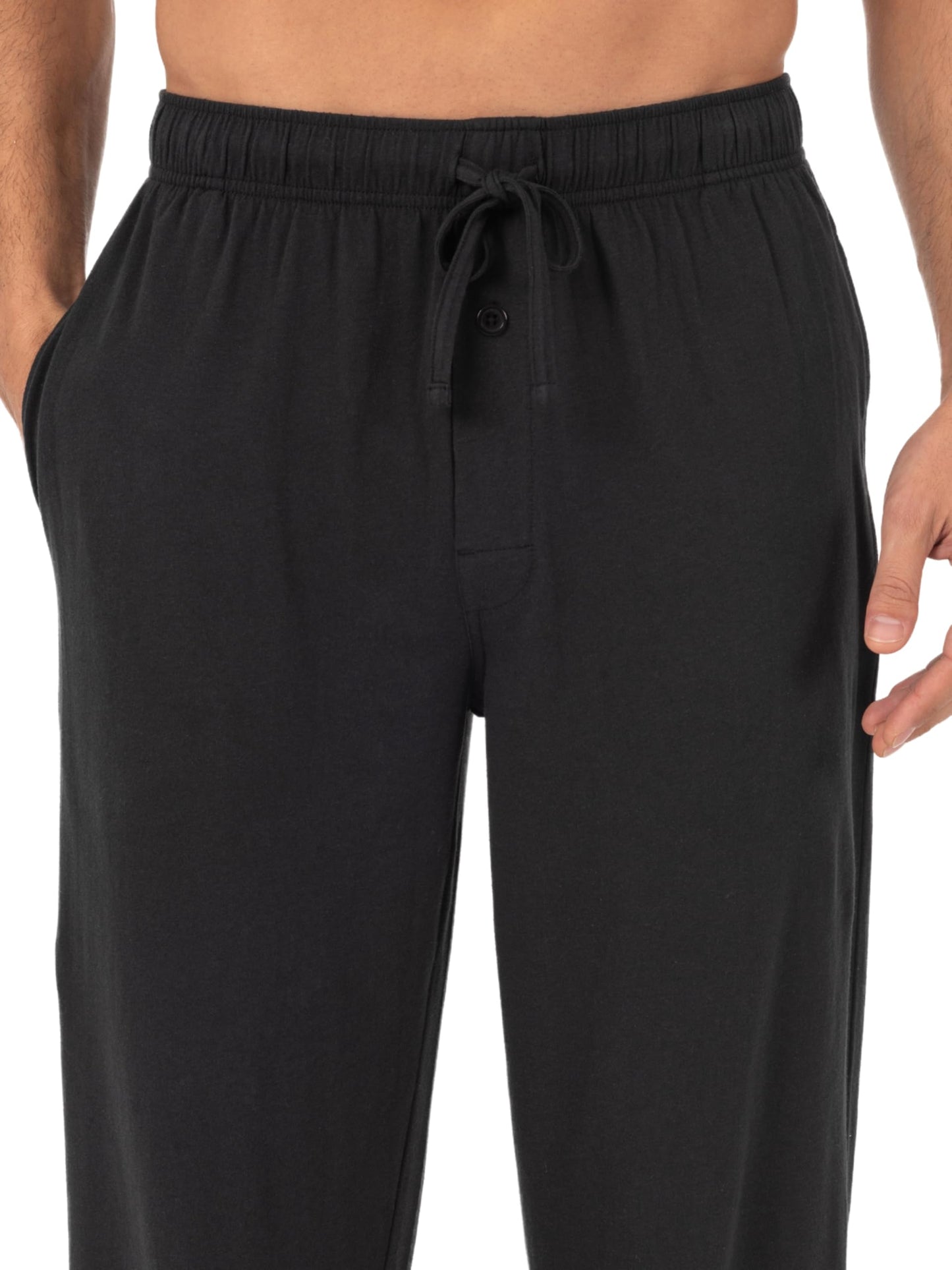Fruit of the Loom Men's Extended Sizes Jersey Knit Sleep Pant, Black/Navy (2-pack), Large Tall