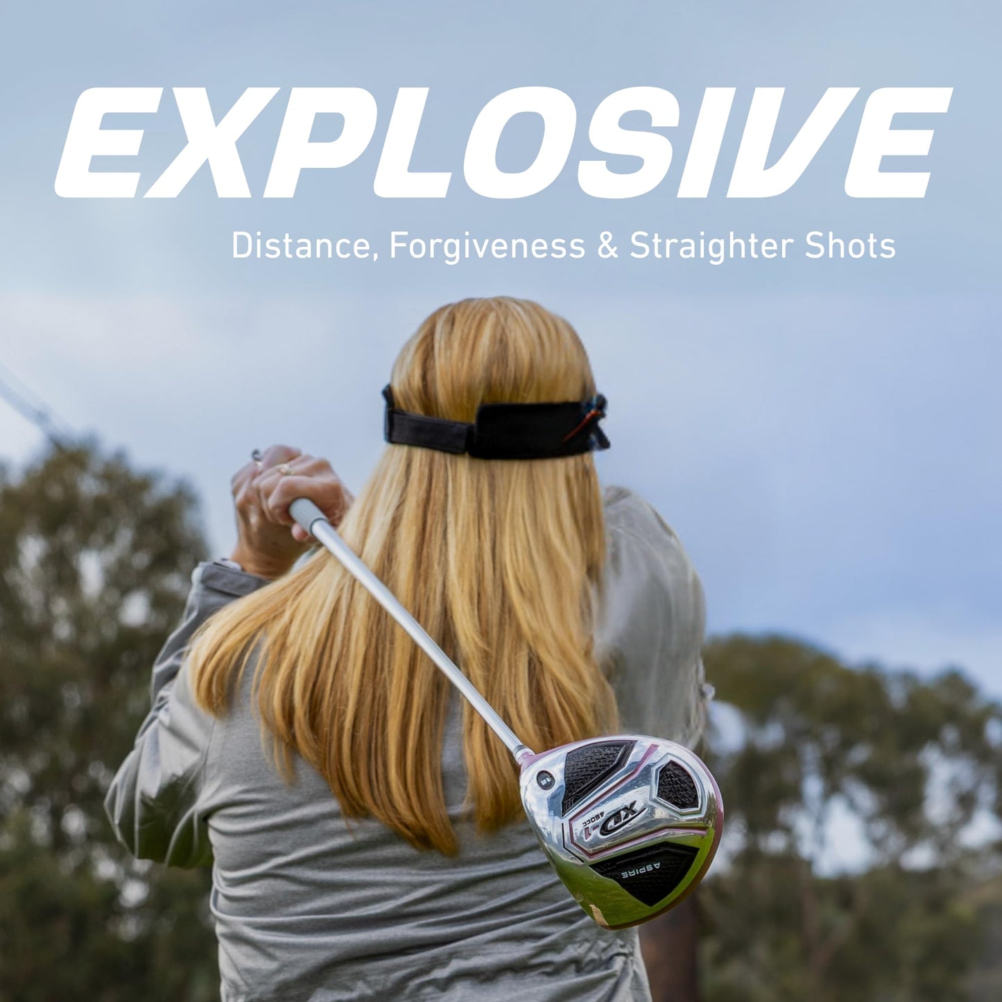 Aspire XD1 Womens Golf Clubs Full Set, Includes Driver, Fairway, Hybrid, 6-PW Irons, Putter, Stand Bag, 3 H/C's, Ultra-Light Graphite Shafts, Golf Clubs Women Right Handed, Comes in 3 Sizes, Pink