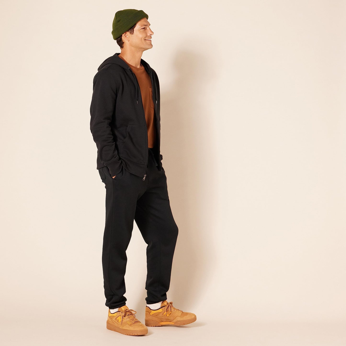 Amazon Essentials Men's Full-Zip Fleece Hoodie (Available in Big & Tall), Black, 4X-Large Big Tall