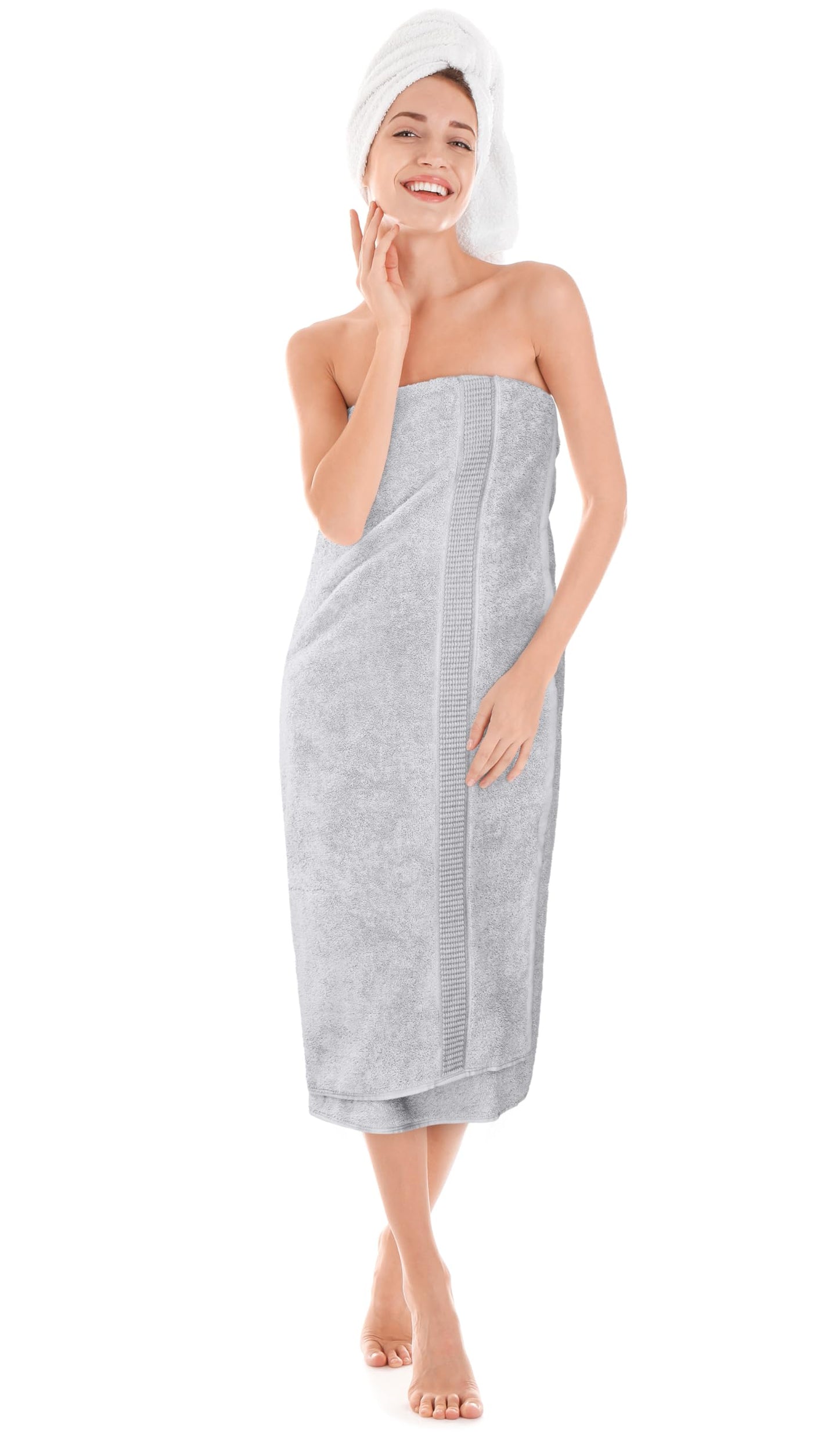 Utopia Towels Luxurious Jumbo Bath Sheet 2 Piece, 600 GSM, 35 by 70 Inches, 100% Ring Spun Cotton, Highly Absorbent and Quick Dry Extra Large Bath Towel, Super Soft Towel, Silver