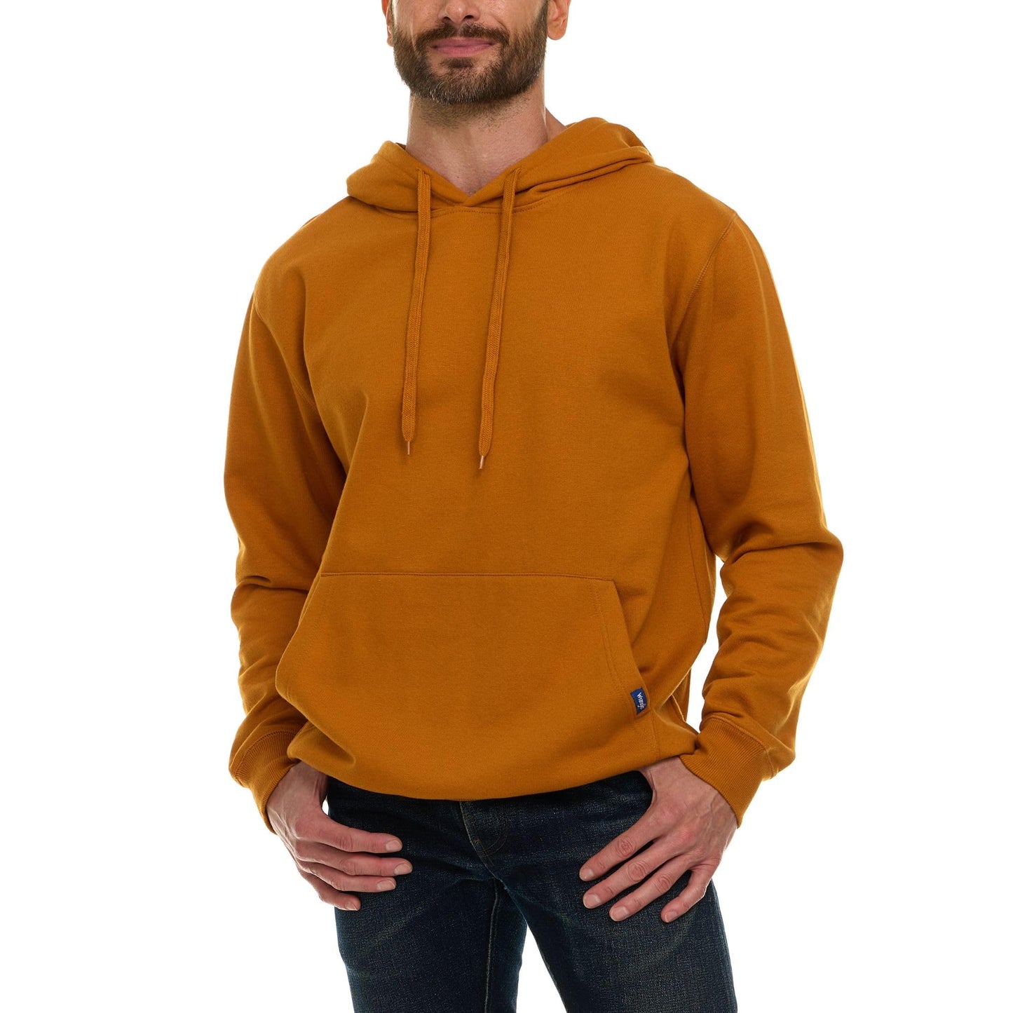 Wrangler Big and Tall Hoodie for Men, Fleece Heavyweight Pullover Sweatshirt, Relaxed Fit Mens Work Hoodies Brown - 5XLT