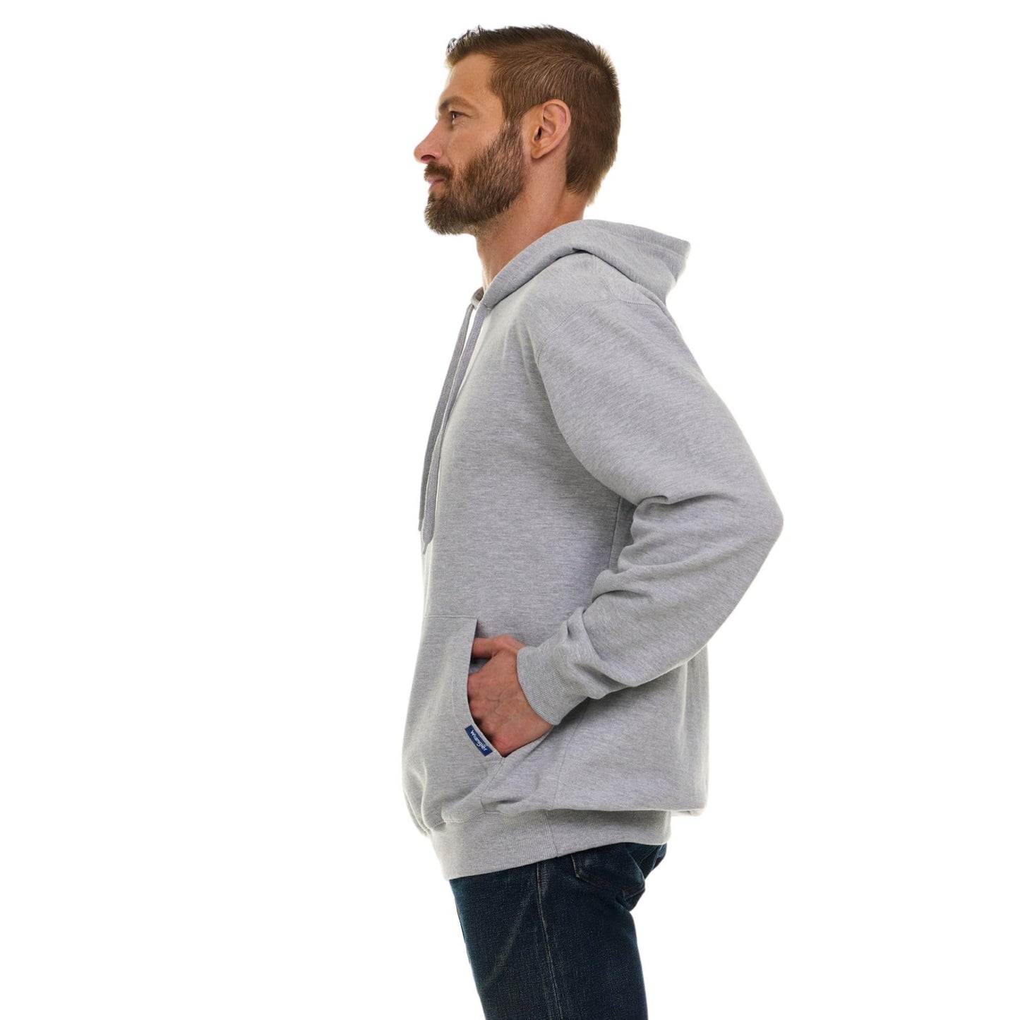 Wrangler Big and Tall Hoodie for Men, Fleece Heavyweight Pullover Sweatshirt, Relaxed Fit Mens Work Hoodies Heather Grey - 4XLT