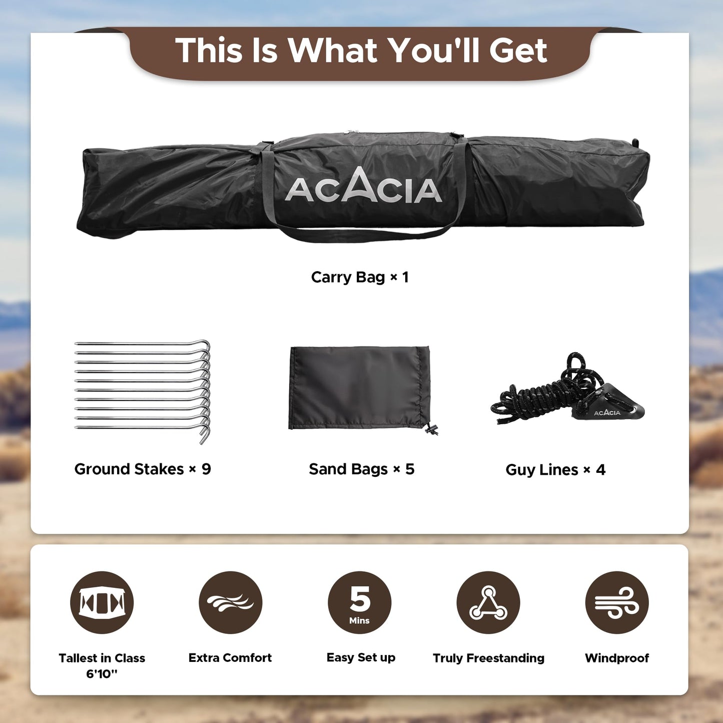 Acacia Camping Tent | 2-3 Person Pop Up Tents for Camping | Lightweight & Durable Beach Tent | Level 7 Wind Resistance, UPF 50+ | Quick Setup for Camping & Backyard, Moonstone
