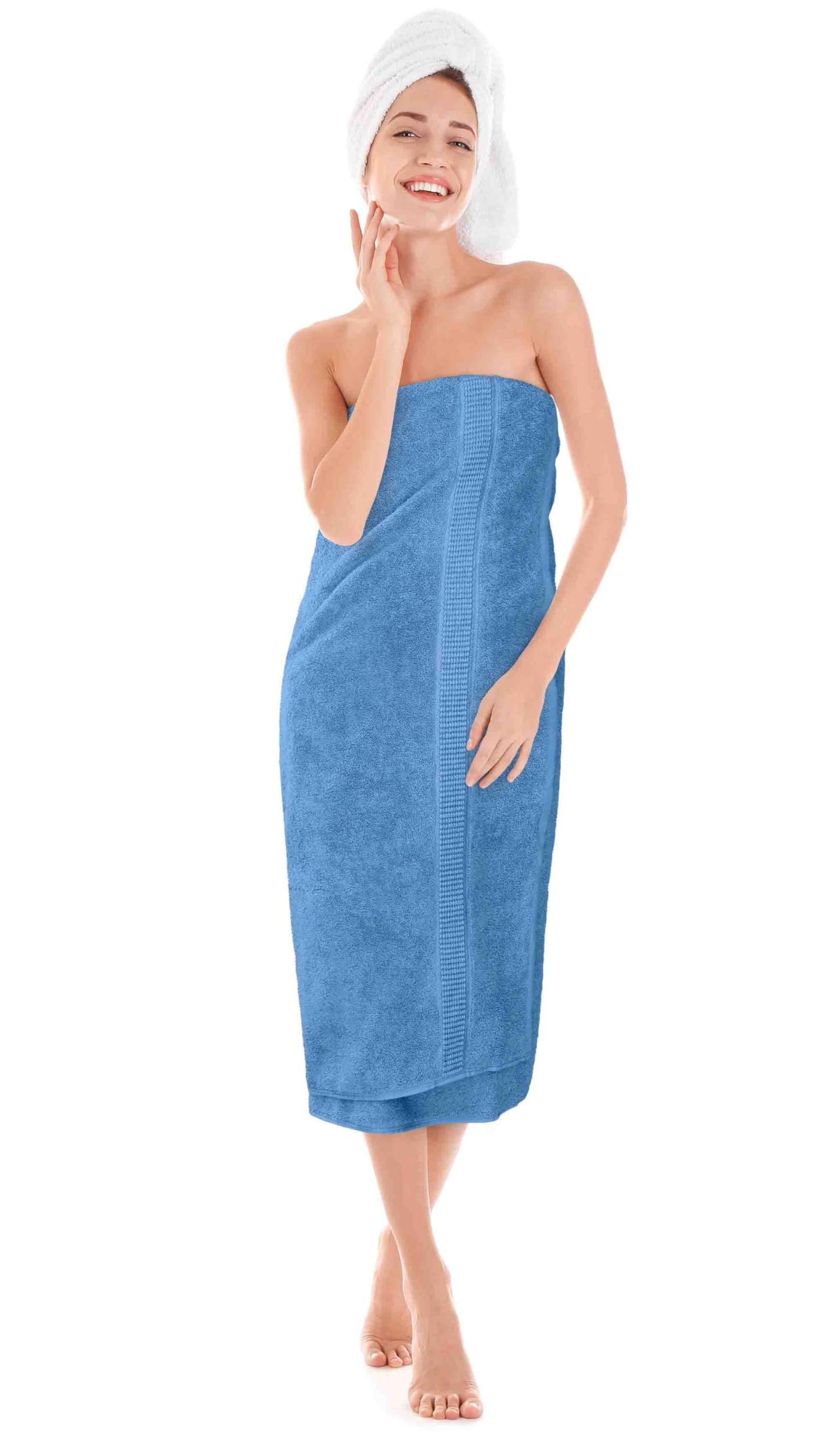 Utopia Towels Luxurious Jumbo Bath Sheet 2 Piece, 600 GSM, 35 by 70 Inches, 100% Ring Spun Cotton, Highly Absorbent and Quick Dry Extra Large Bath Towel, Super Soft Towel, Electric Blue