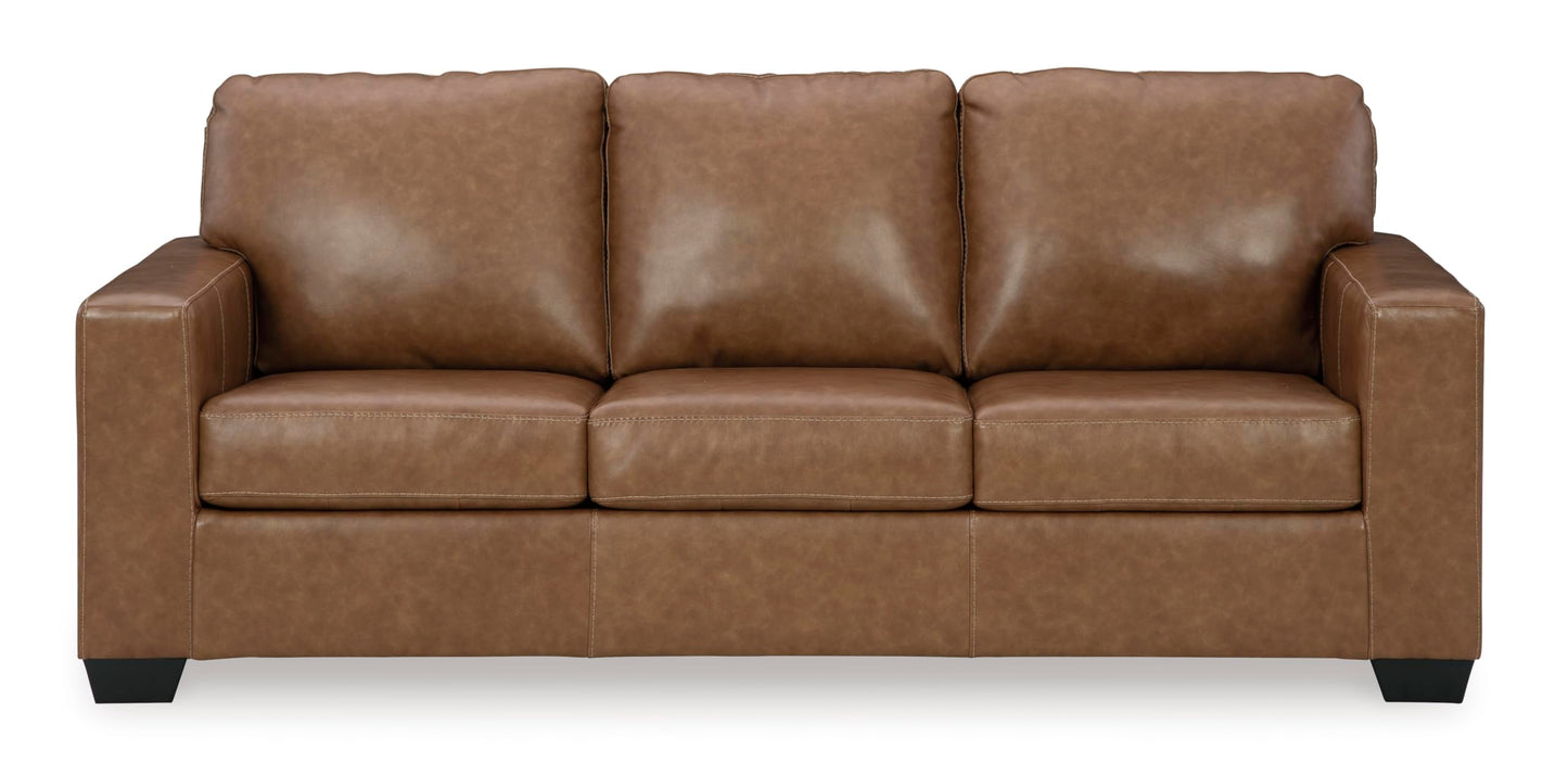 Signature Design by Ashley Bolsena Contemporary Leather Match Sofa, Dark Brown