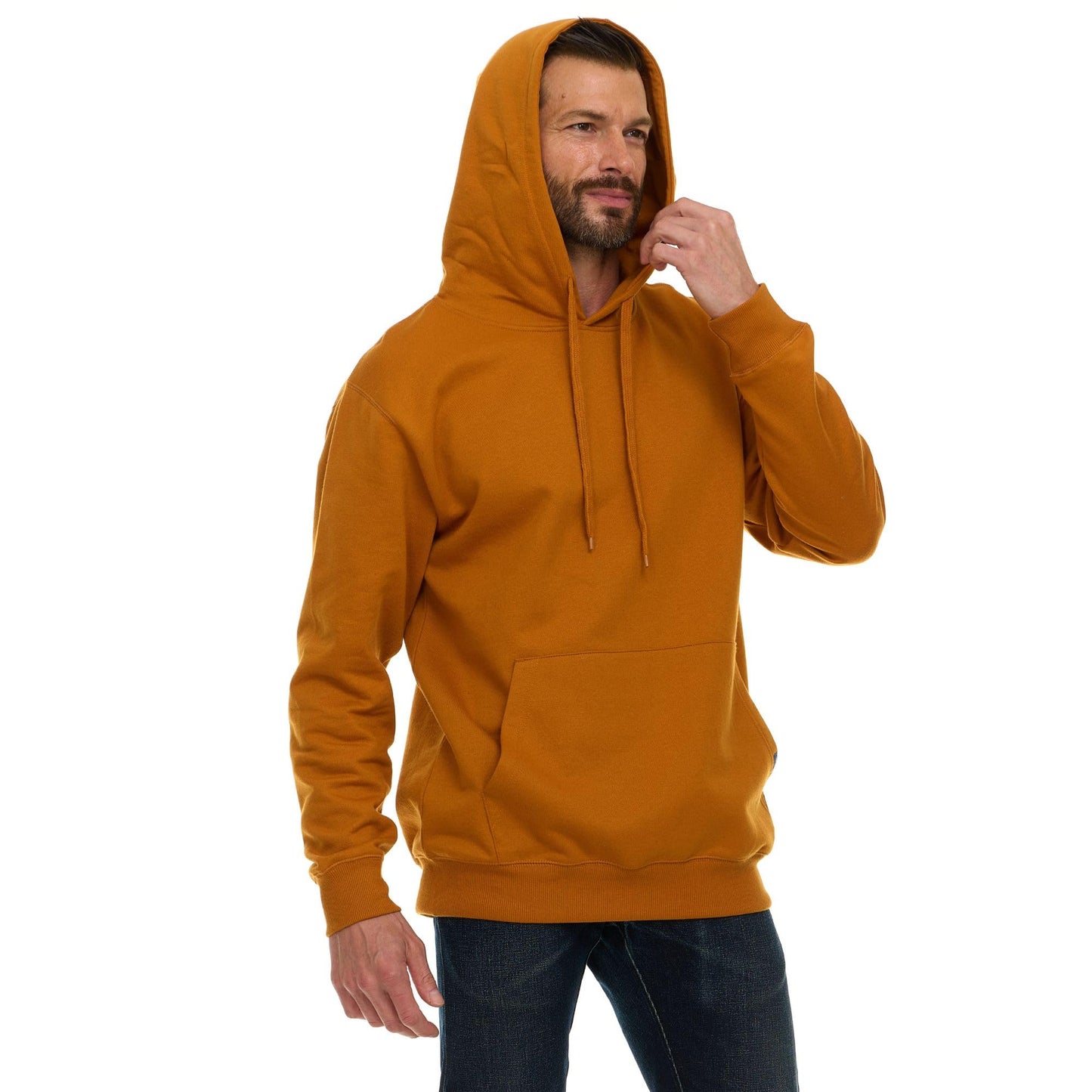 Wrangler Big and Tall Hoodie for Men, Fleece Heavyweight Pullover Sweatshirt, Relaxed Fit Mens Work Hoodies Brown - 3XLT