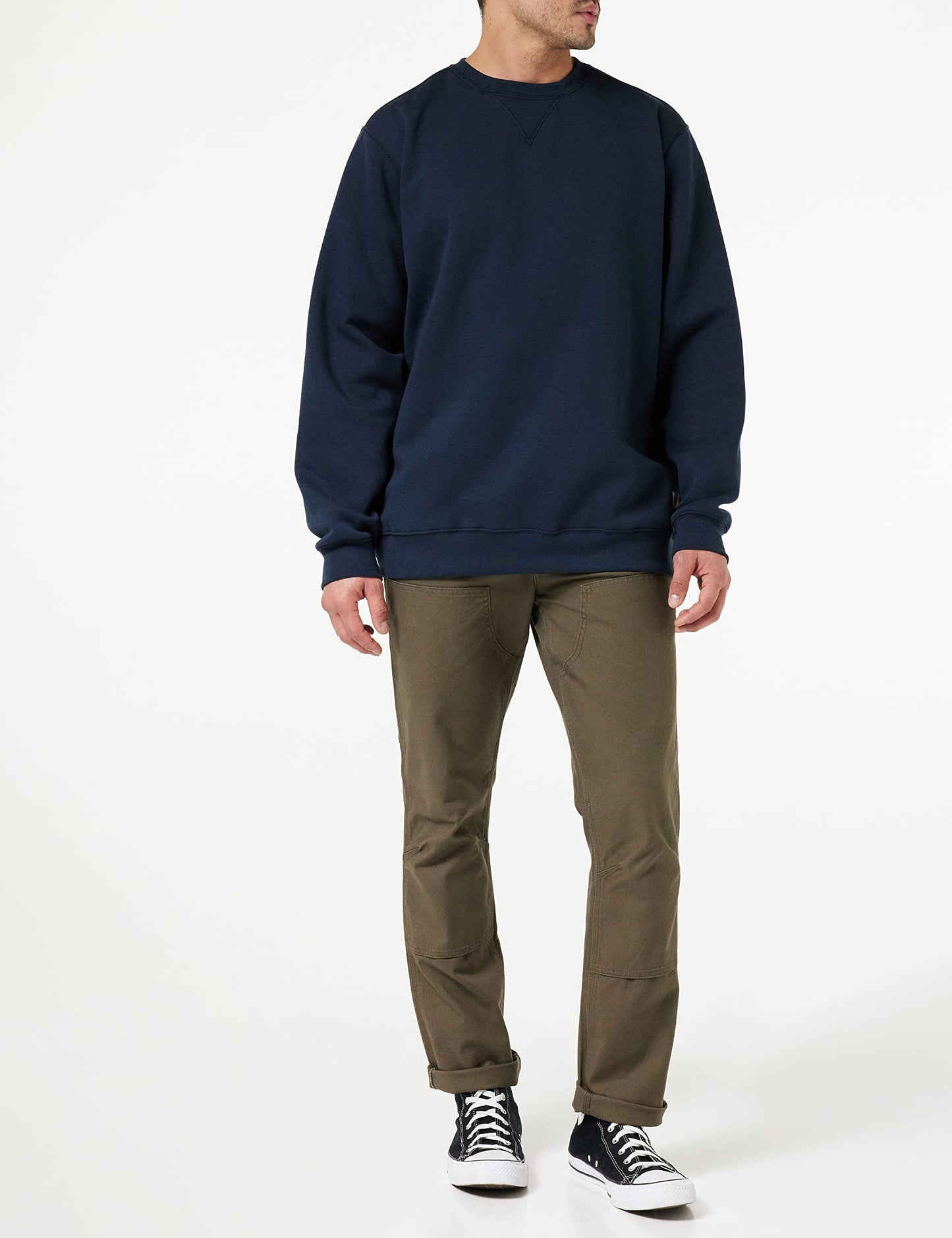 Carhartt mens Midweight Crewneck Sweatshirt (Big & Tall) work utility t shirts, New Navy, X-Large Big Tall US