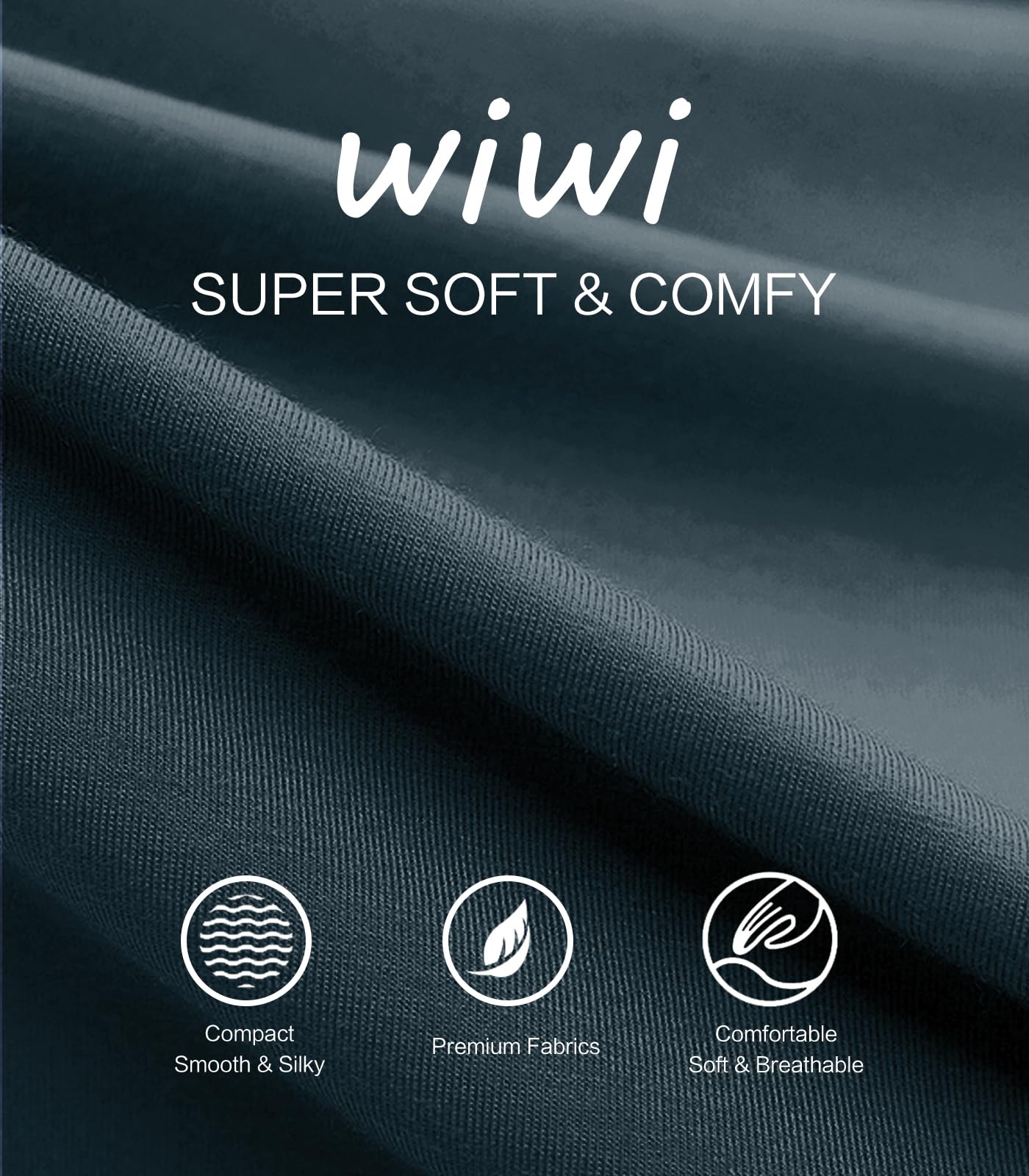 WiWi Bamboo Viscose Pajama Pants for Men Tall Sleep Bottoms Big Warm Long Pj Lightweight Lounge Sweatpants S-XXL, Grayish Blue, Medium