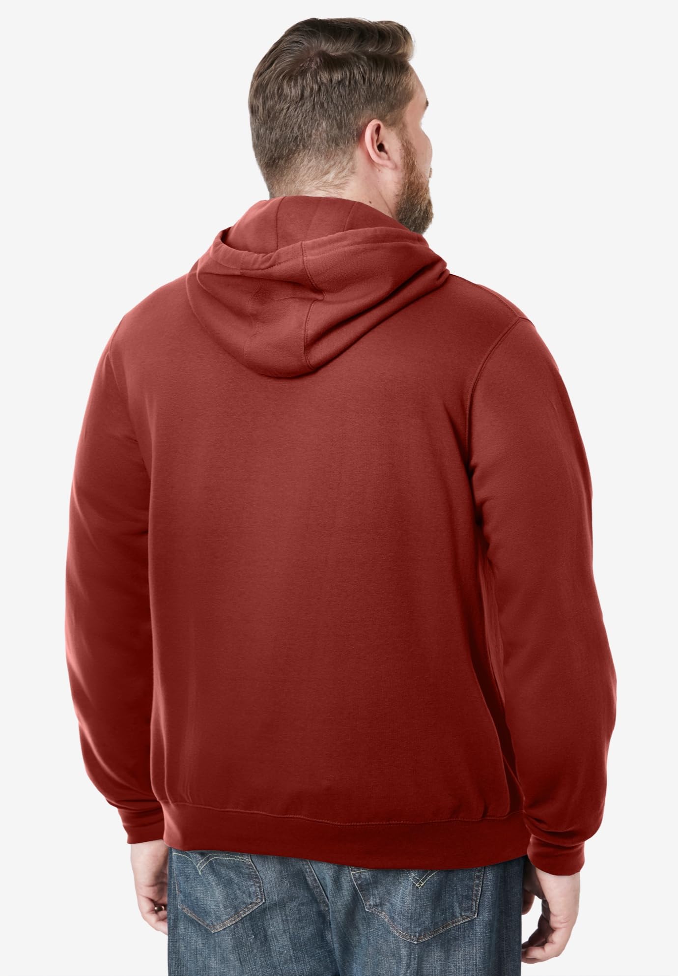 KingSize Men's Big & Tall Fleece Pullover Hoodie - 6XL, Mountain Red