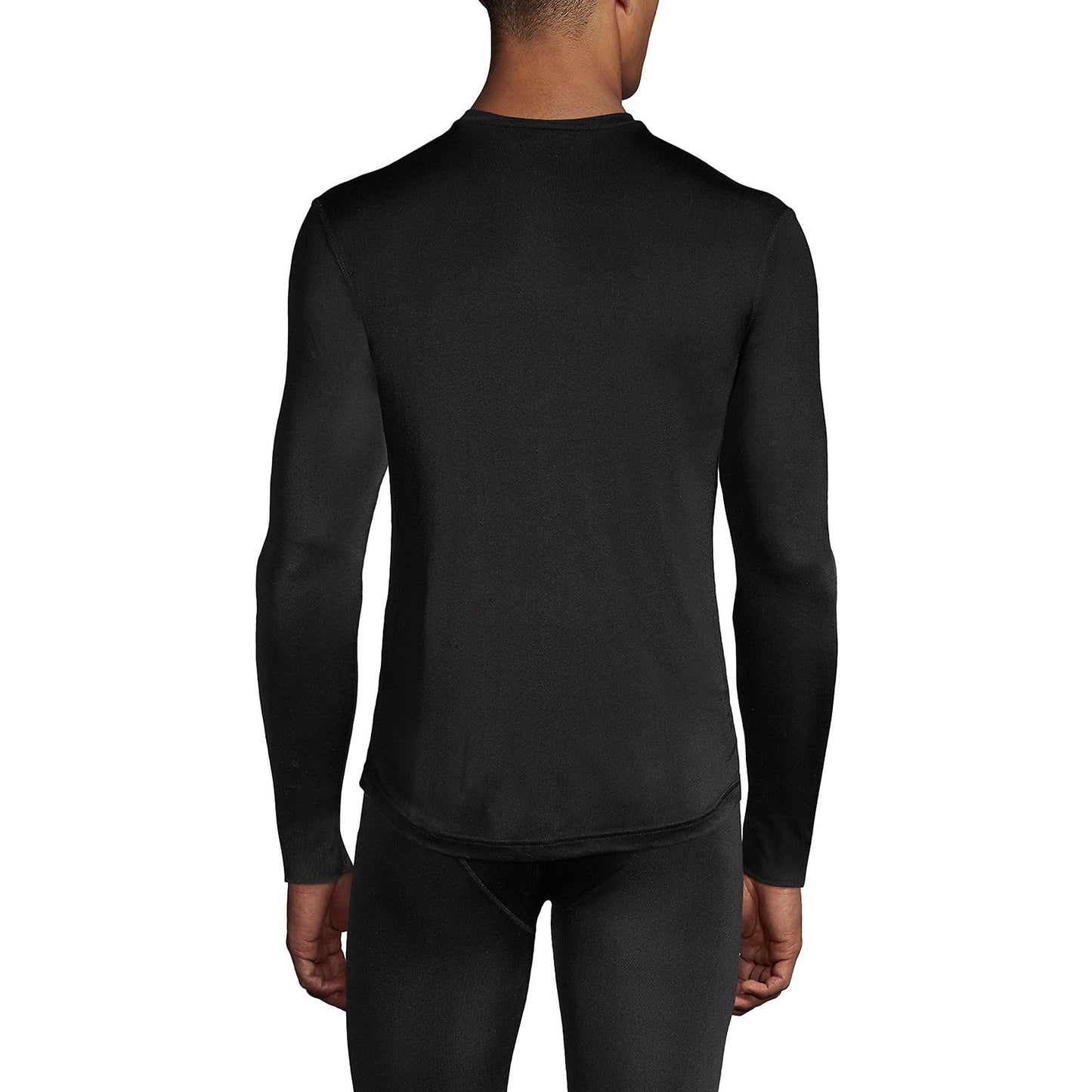 Lands' End Mens Silk Interlock Crew Black Tall Medium