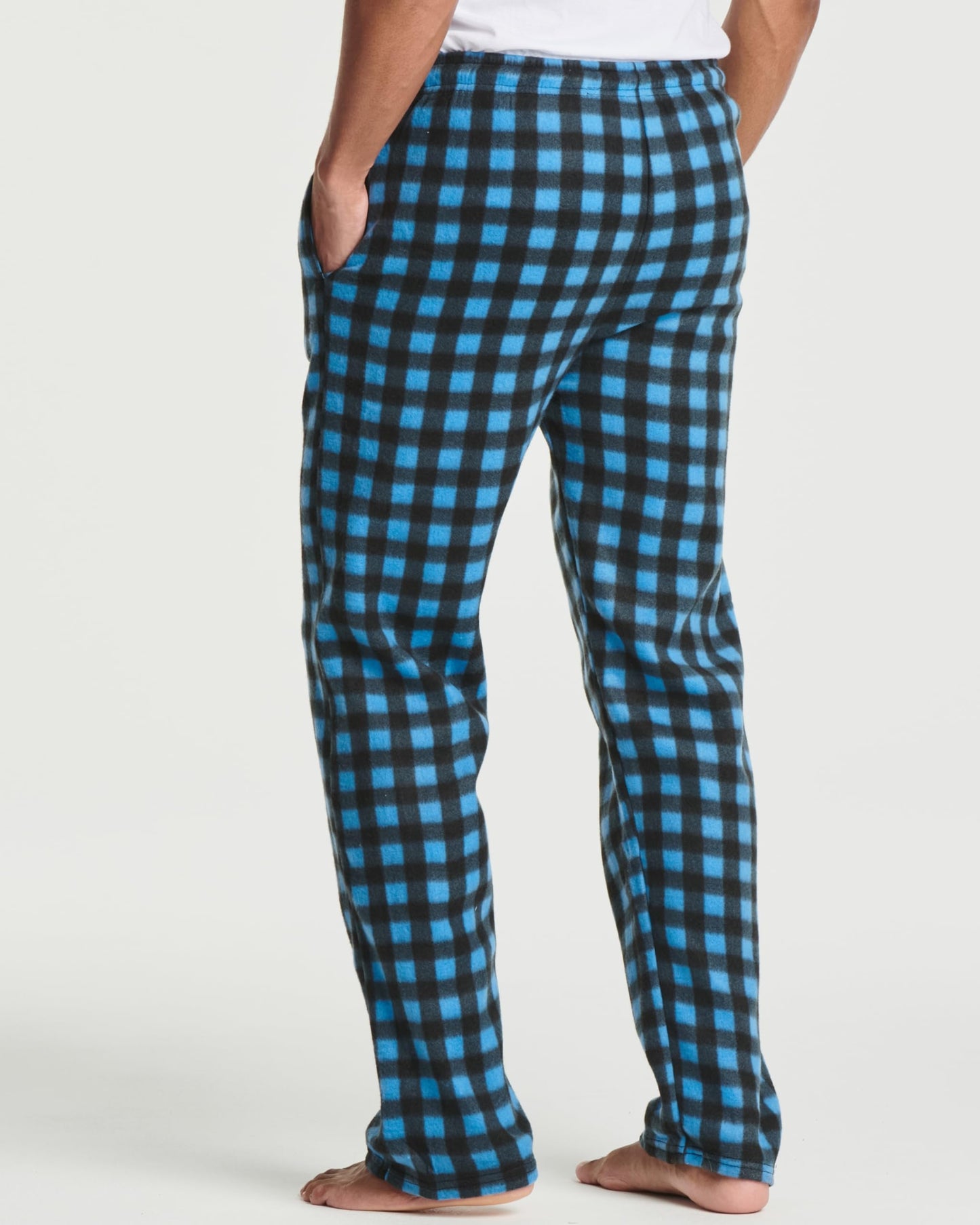 Real Essentials 3 Pack: Mens Fleece Plaid Pajama Pants - Lounge Pajama Bottoms - Set 7, 4X Tall