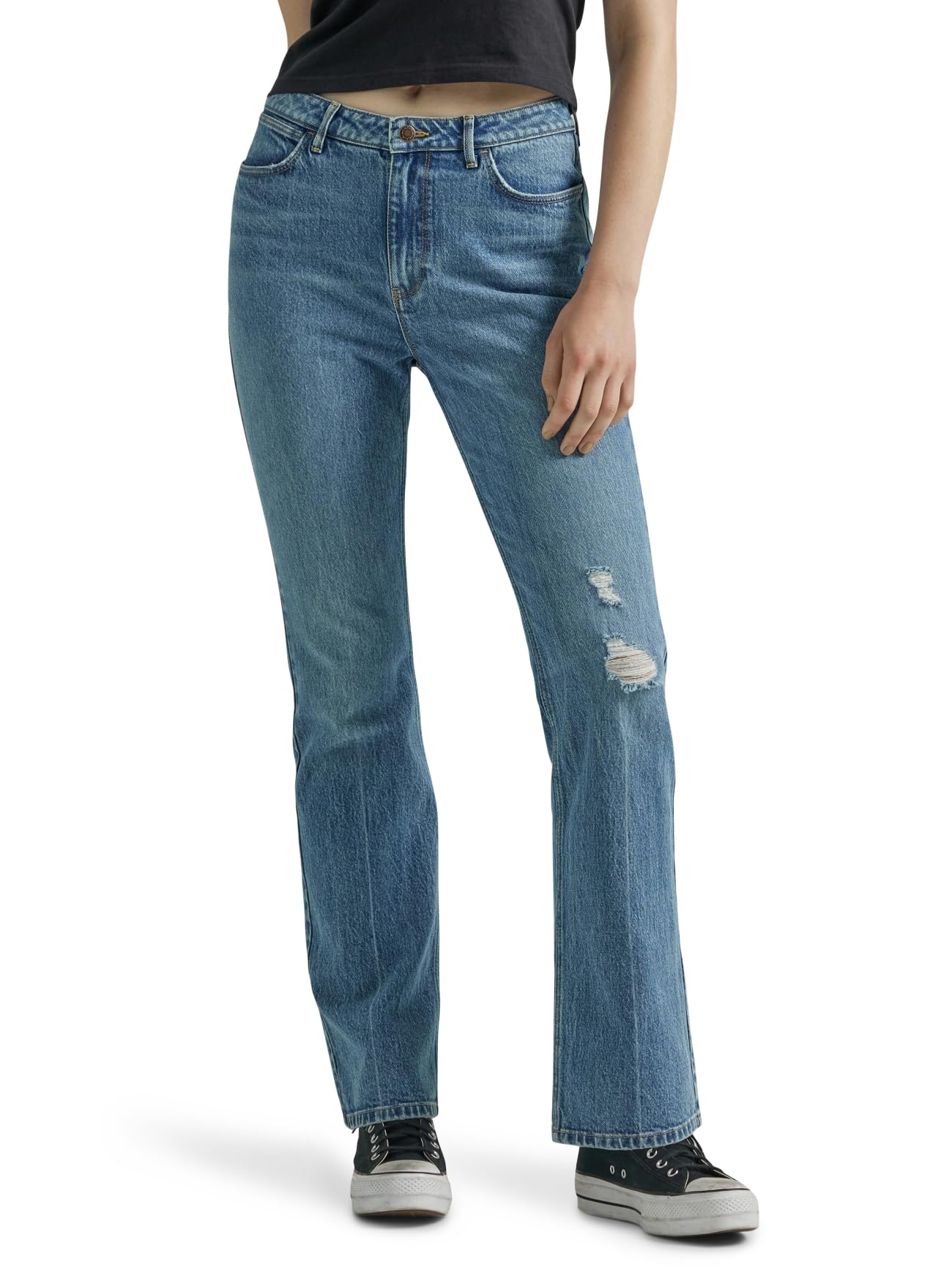 Wrangler Women's High Rise Bold Boot Jean, Sky Valley, 12-34