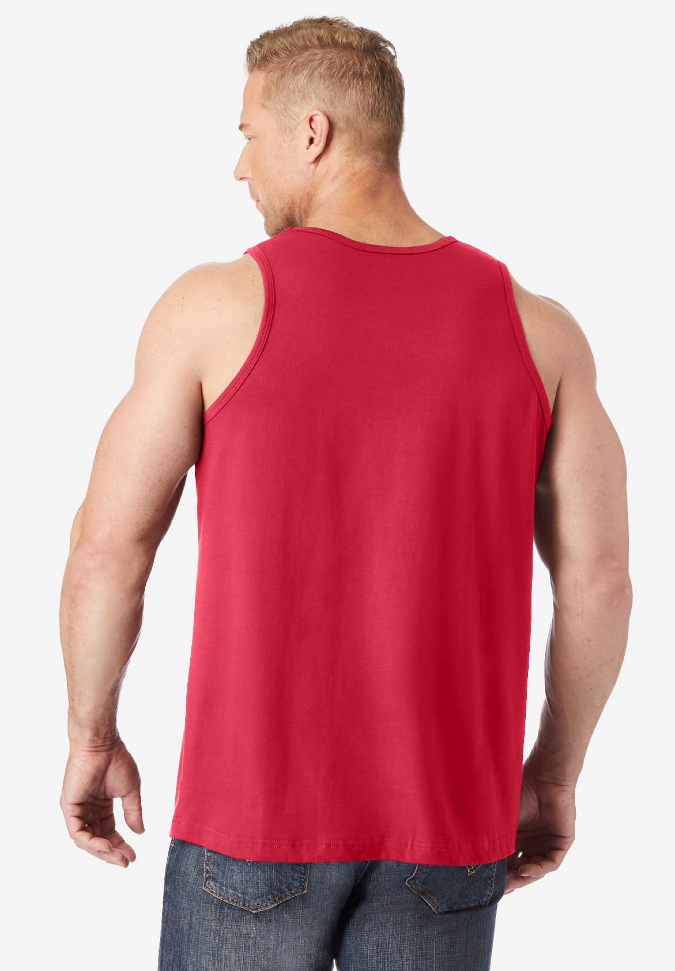 KingSize Men's Big & Tall Shrink-Less Lightweight Longer-Length Tank - 7XL, Red