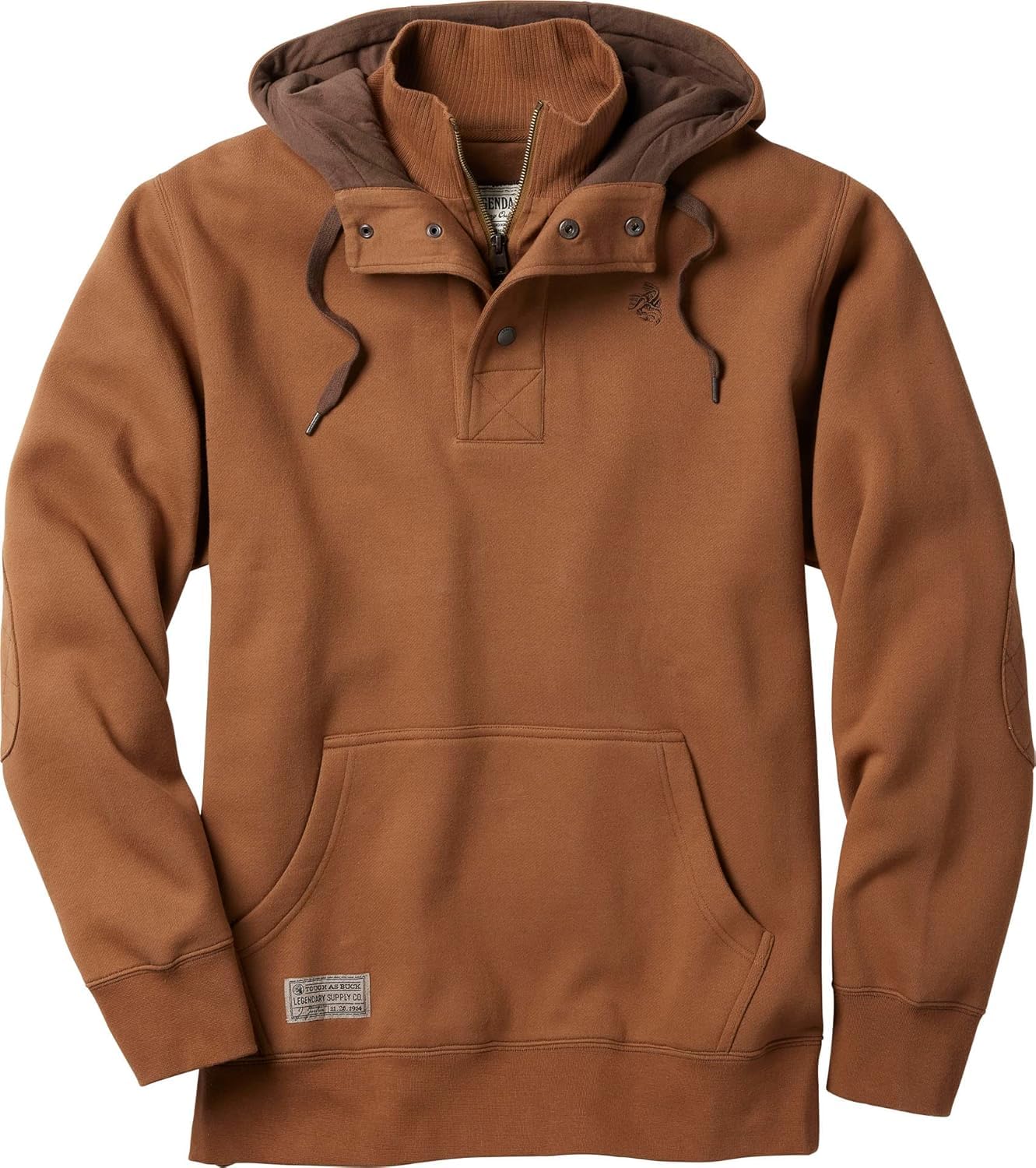 Legendary Whitetails Men's Big & Tall Tough As Buck 1/4 Zip Action Hoodie, Rawhide, 3X-Large