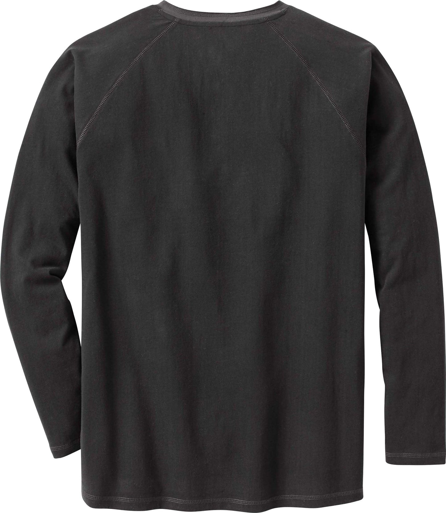 Legendary Whitetails Men's Long Sleeve Henley Shirt Button Up Casual Fit 100% Cotton, Black, Large Tall