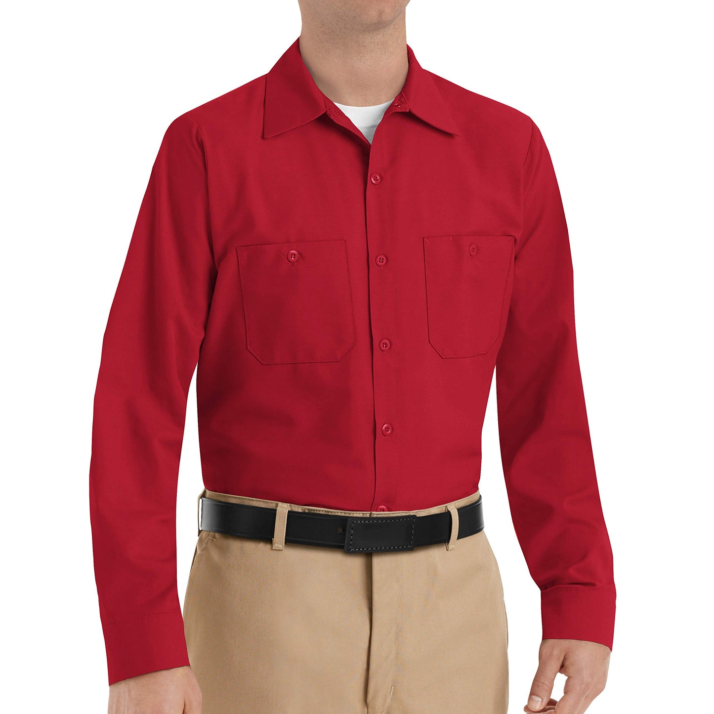 Red Kap mens Industrial Shirt, Regular Fit, Long Sleeve Work Utility Button Down Shirt, Red, XX-Large Tall US