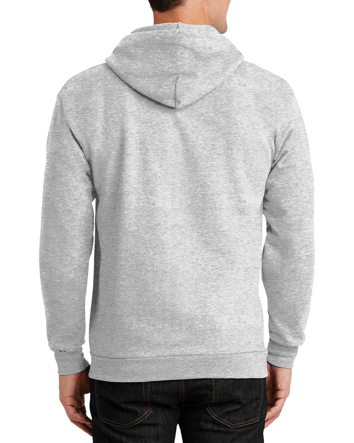 JustBlanks Mens Long Sleeve Hooded Sweatshirt Heavyweight Full-Zip Fleece Hoodie Sweatshirt for Men - Ash - XLT