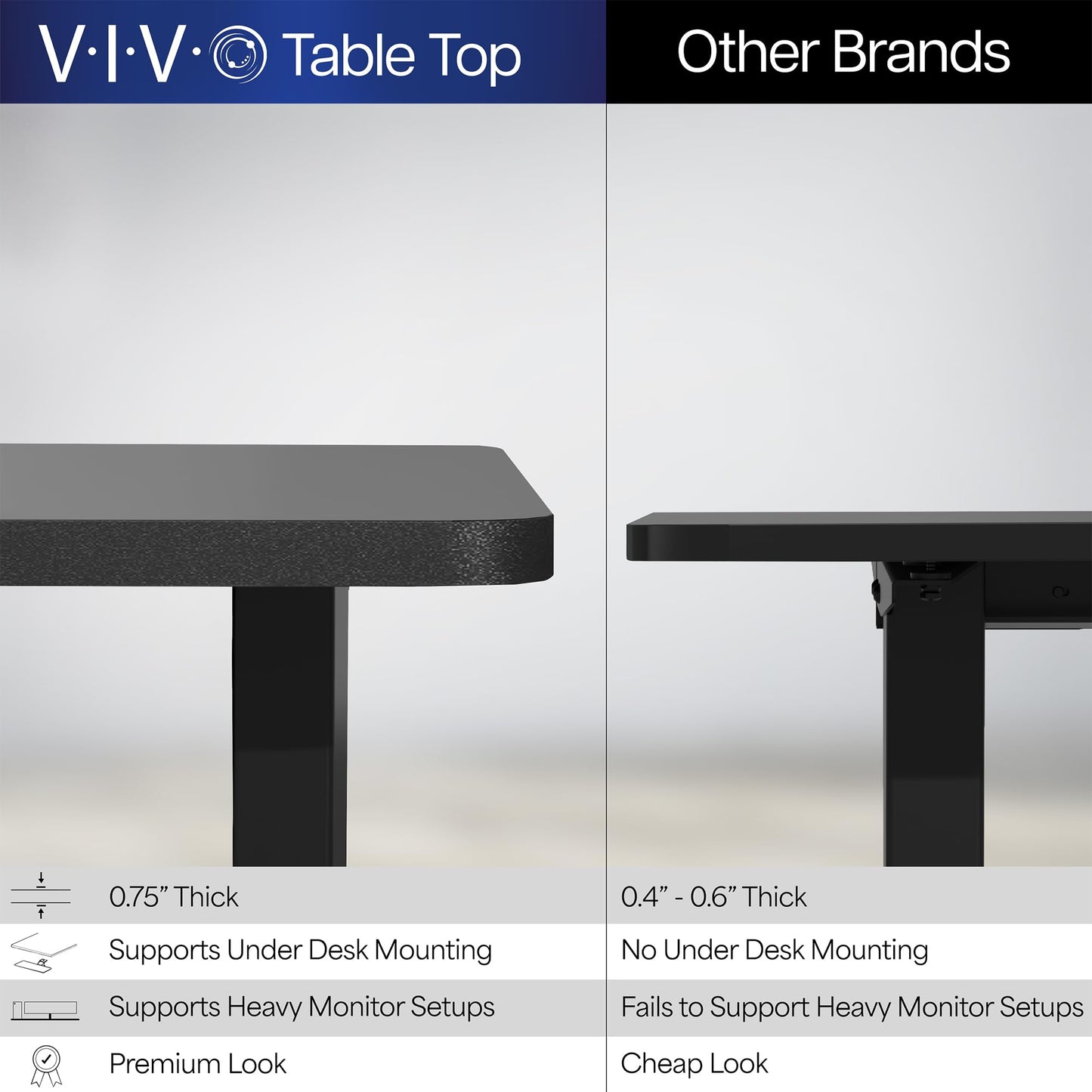 VIVO Electric 63 x 32 in Standing Desk, Memory Height Adjustment, 176 lb Frame Support, 2E Series, Reclaimed Wood Top Black Frame, DESK-KIT-2EBP - 51" Max Height