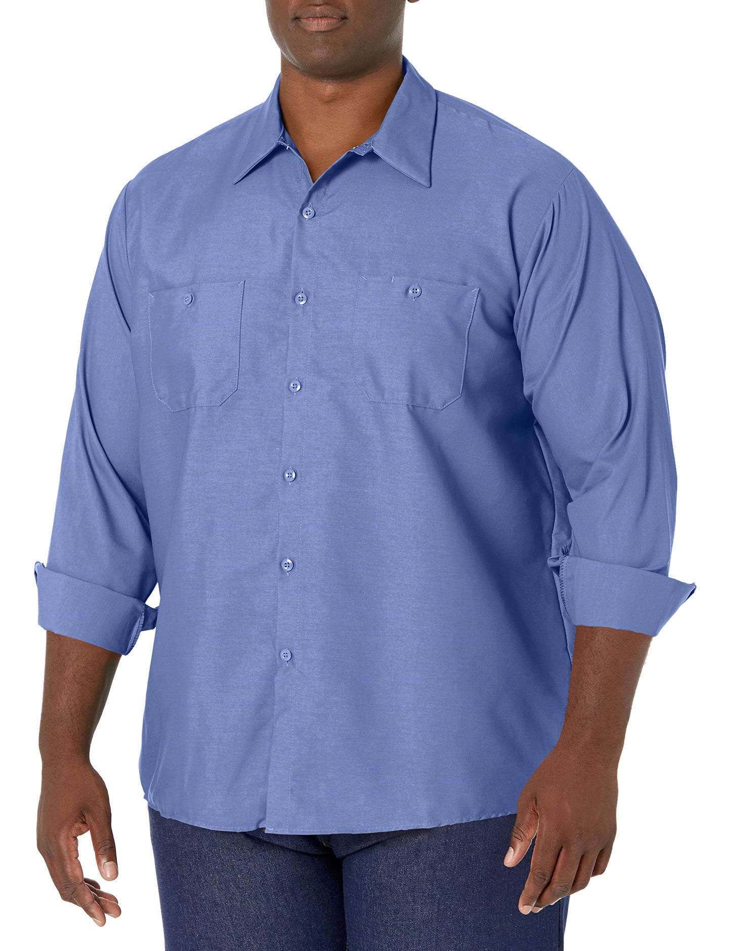 Red Kap Men's Size Industrial Work Shirt, Regular Fit, Long Sleeve, Petrol Blue, 3X-Large/Tall