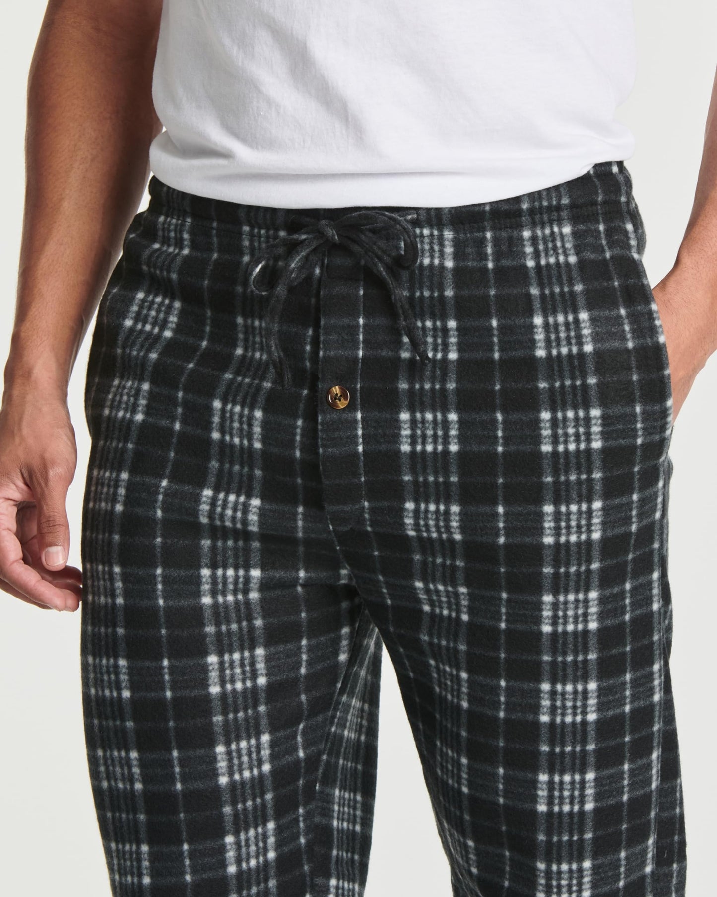 Real Essentials 3 Pack: Mens Fleece Plaid Pajama Pants - Lounge Pajama Bottoms - Set 7, 4X Tall