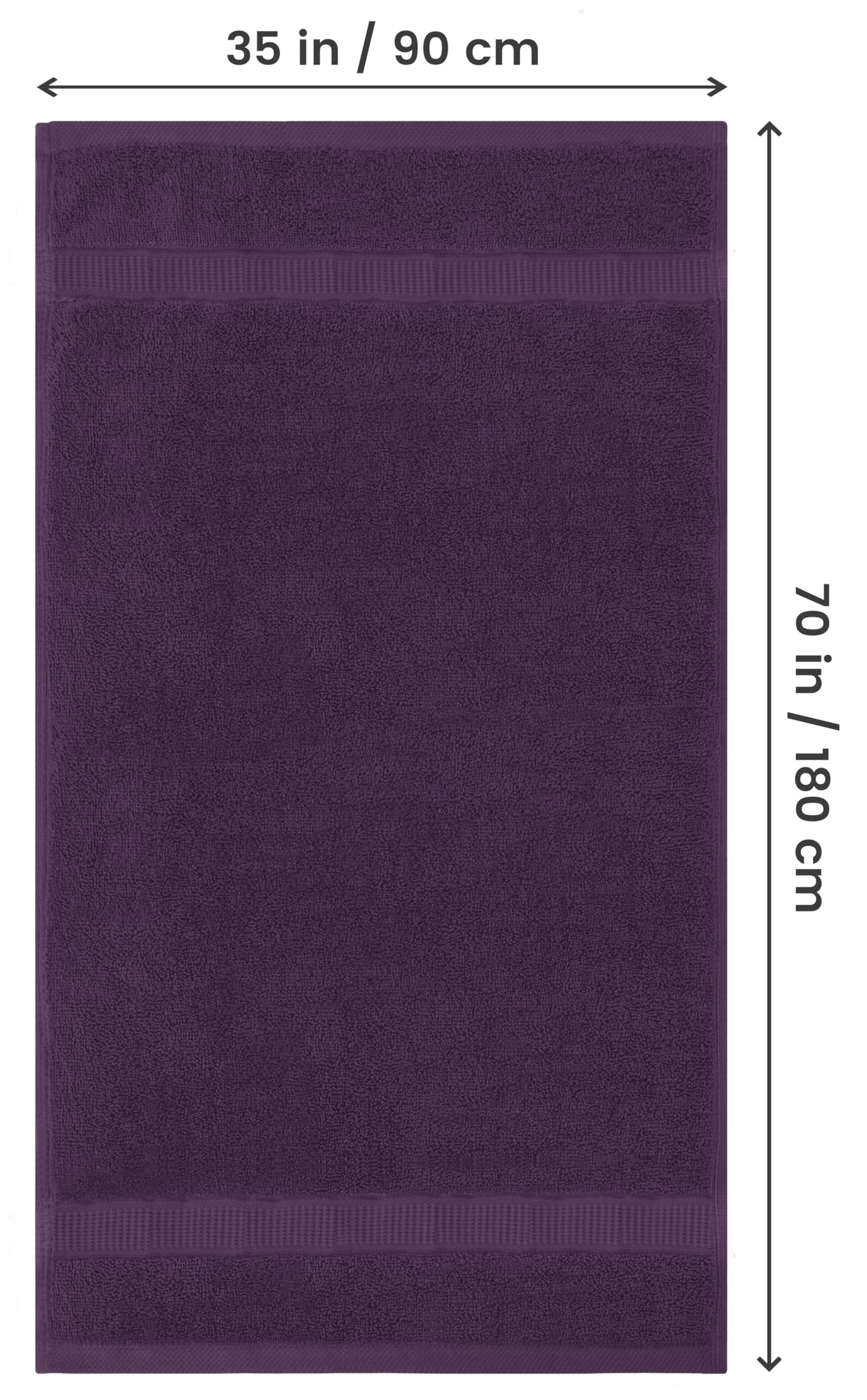 Utopia Towels Luxurious Jumbo Bath Sheet 2 Piece, 600 GSM, 35 by 70 Inches, 100% Ring Spun Cotton, Highly Absorbent and Quick Dry Extra Large Bath Towel, Super Soft Towel, Plum