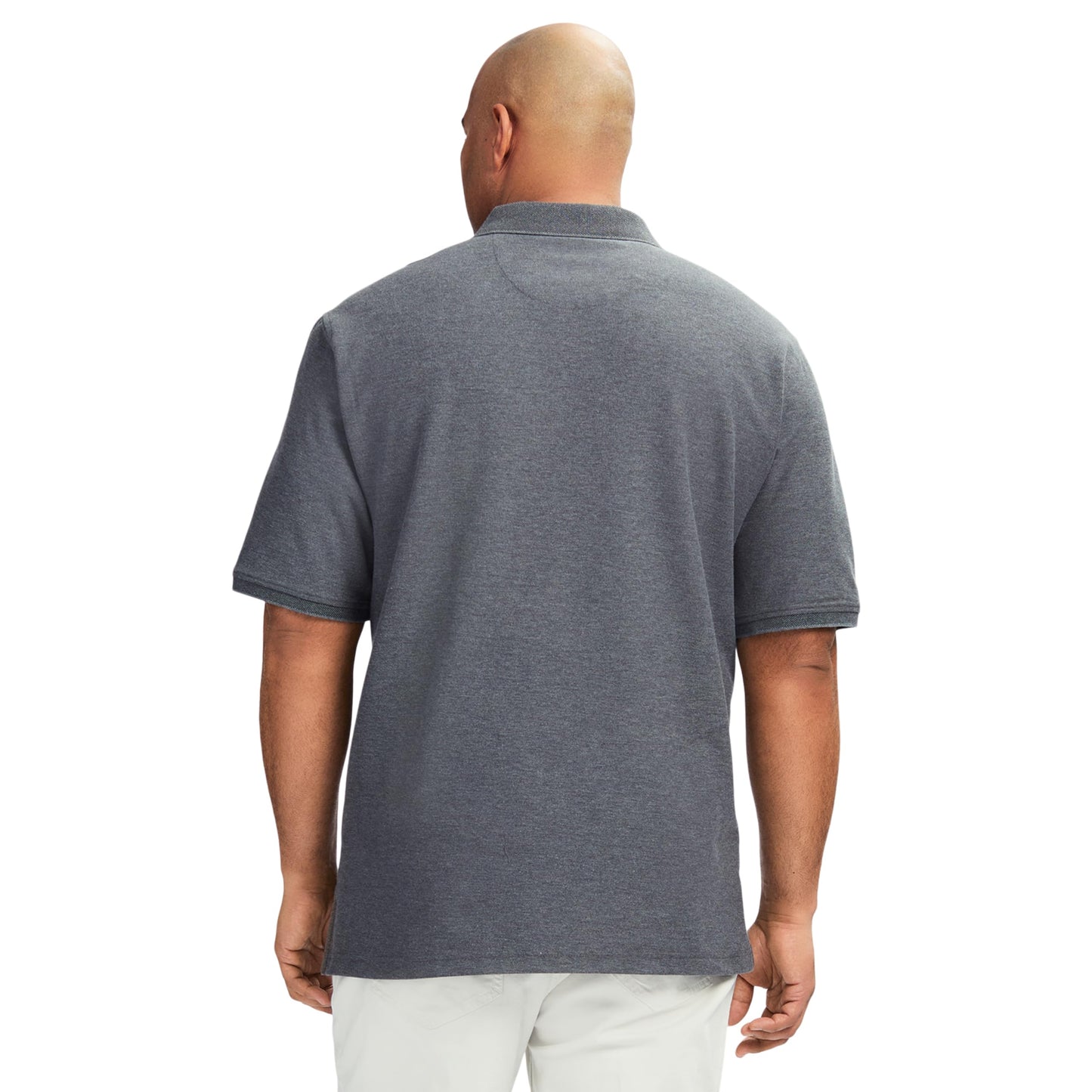 IZOD Men's Big and Tall Advantage Performance Short Sleeve Polo Shirt, Carbon Heather