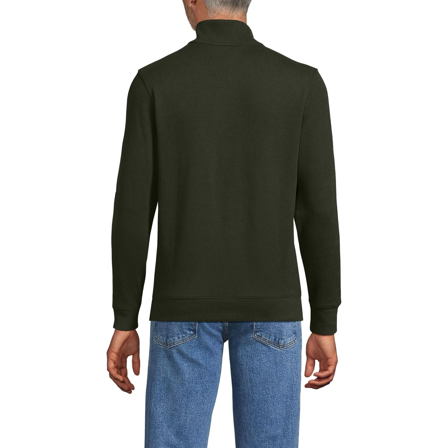 Lands' End Mens Bedford Rib Quarter Zip Sweater Havana Brown Big and Tall 4xlt