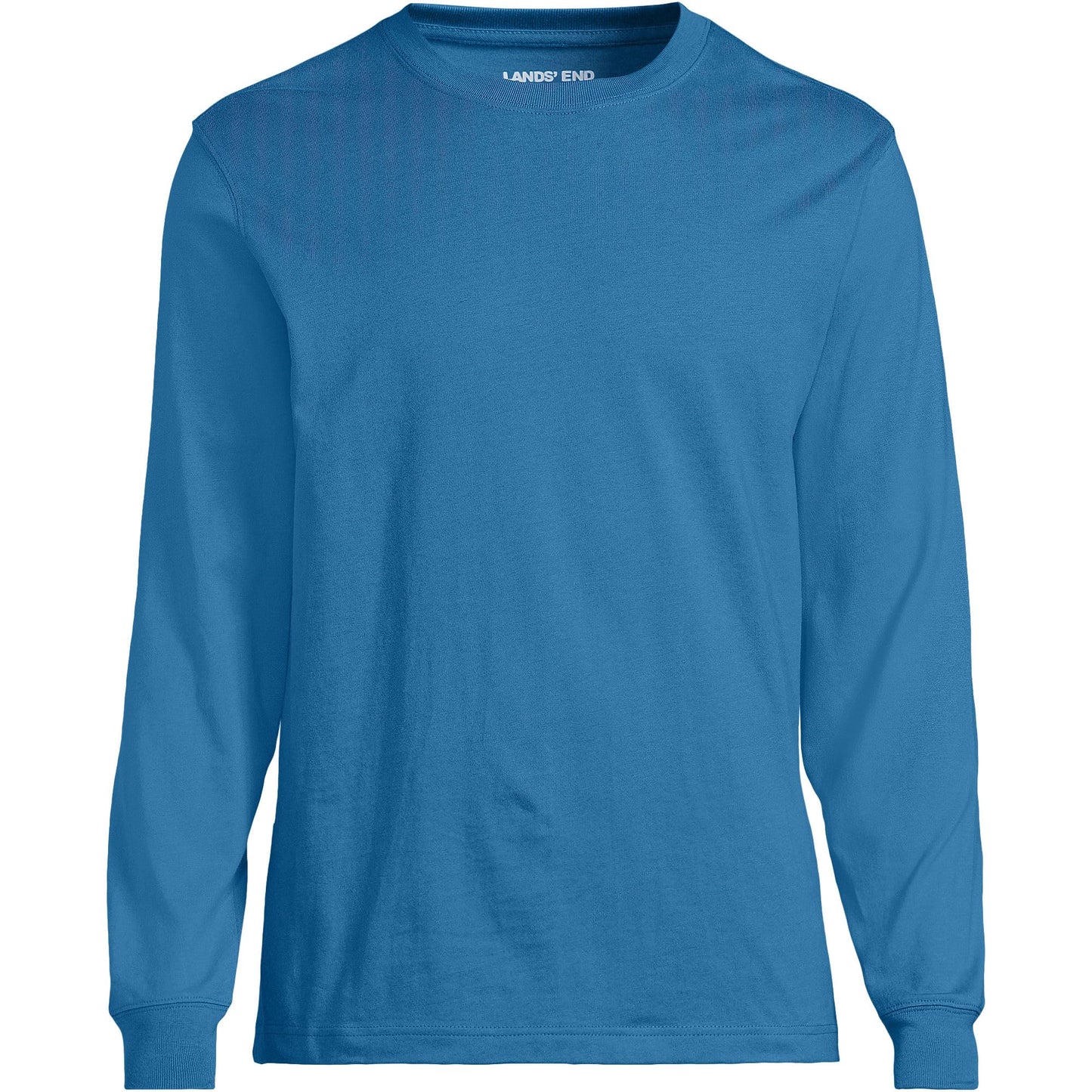 Lands' End Mens Long Sleeve Super-T Tee Blue Hyacinth Tall X-Large