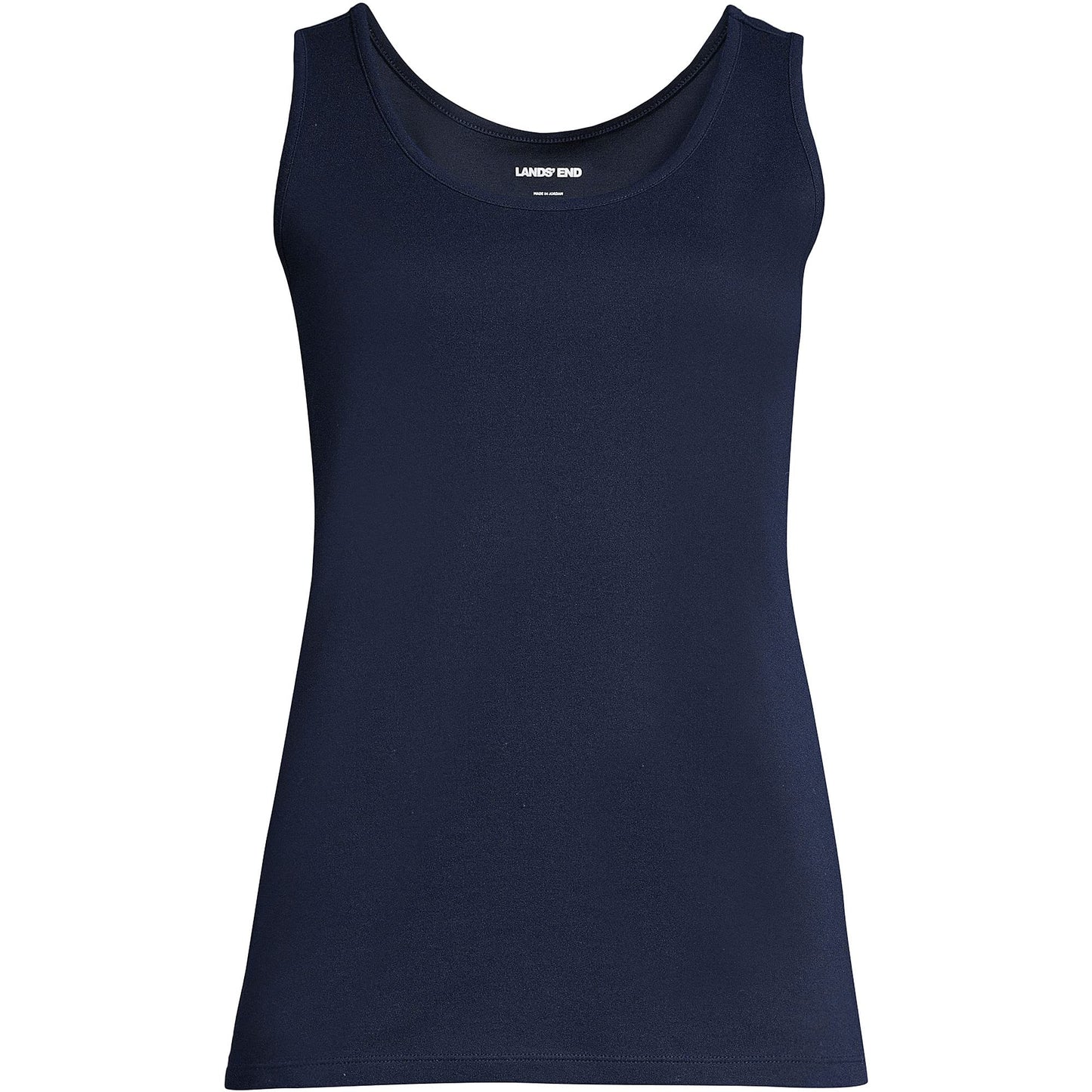 Lands' End Womens Cotton Tank Top Radiant Navy Tall Medium