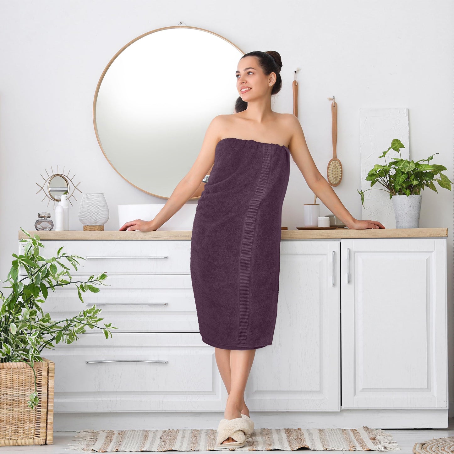 Utopia Towels Luxurious Jumbo Bath Sheet 2 Piece, 600 GSM, 35 by 70 Inches, 100% Ring Spun Cotton, Highly Absorbent and Quick Dry Extra Large Bath Towel, Super Soft Towel, Plum