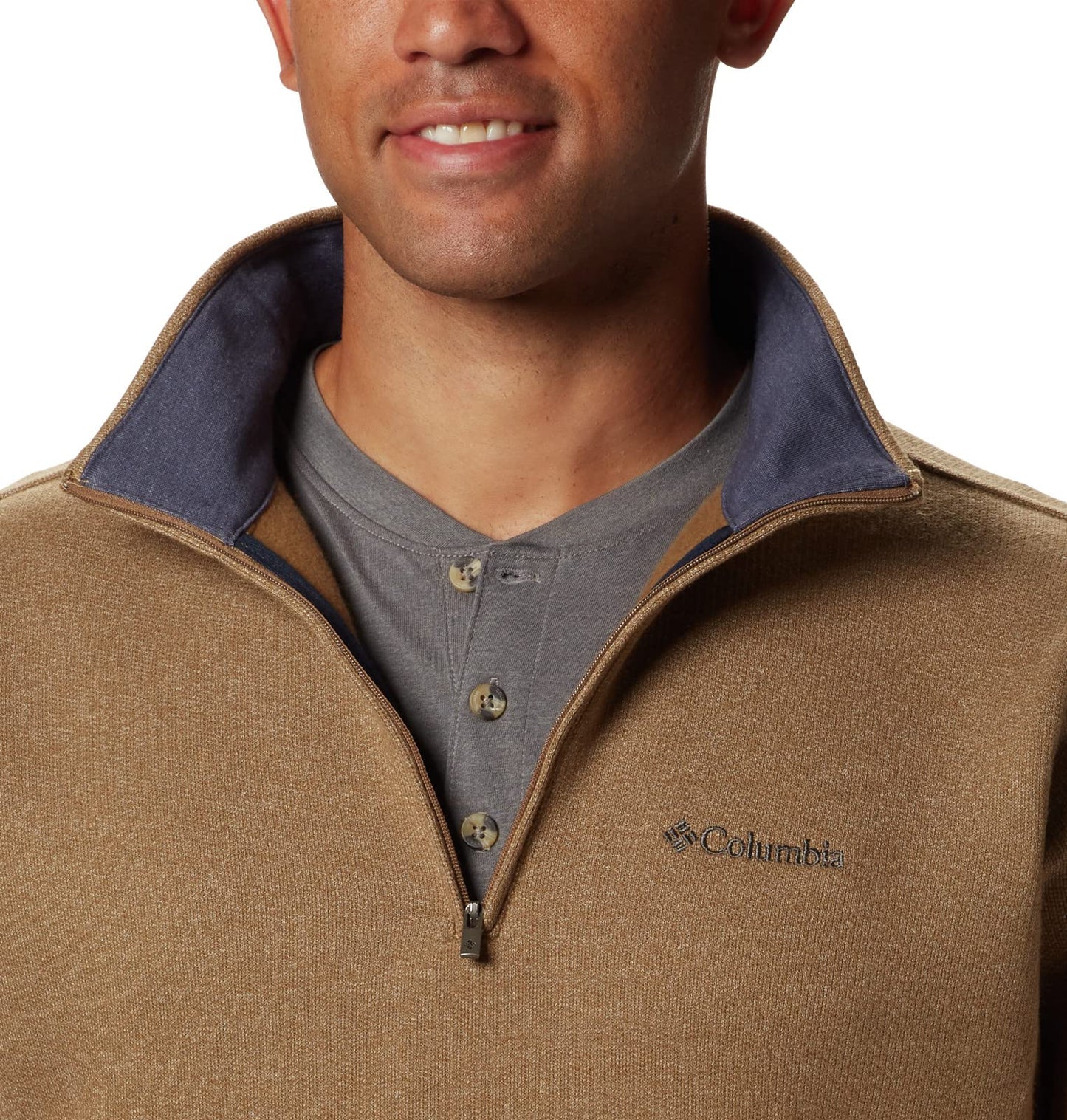 Columbia Men's Big-Tall Great Hart Mountain™ III Big & Tall Half Zip Sweater, -delta heather, 4XT