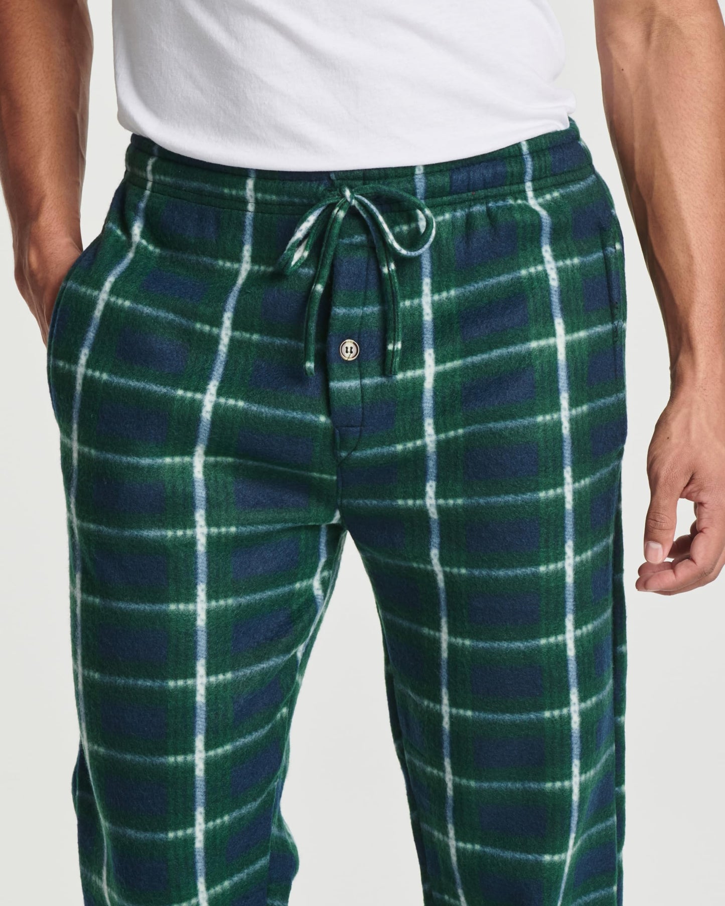 Real Essentials 3 Pack: Mens Fleece Plaid Pajama Pants - Lounge Pajama Bottoms - Set 5, 5X Tall