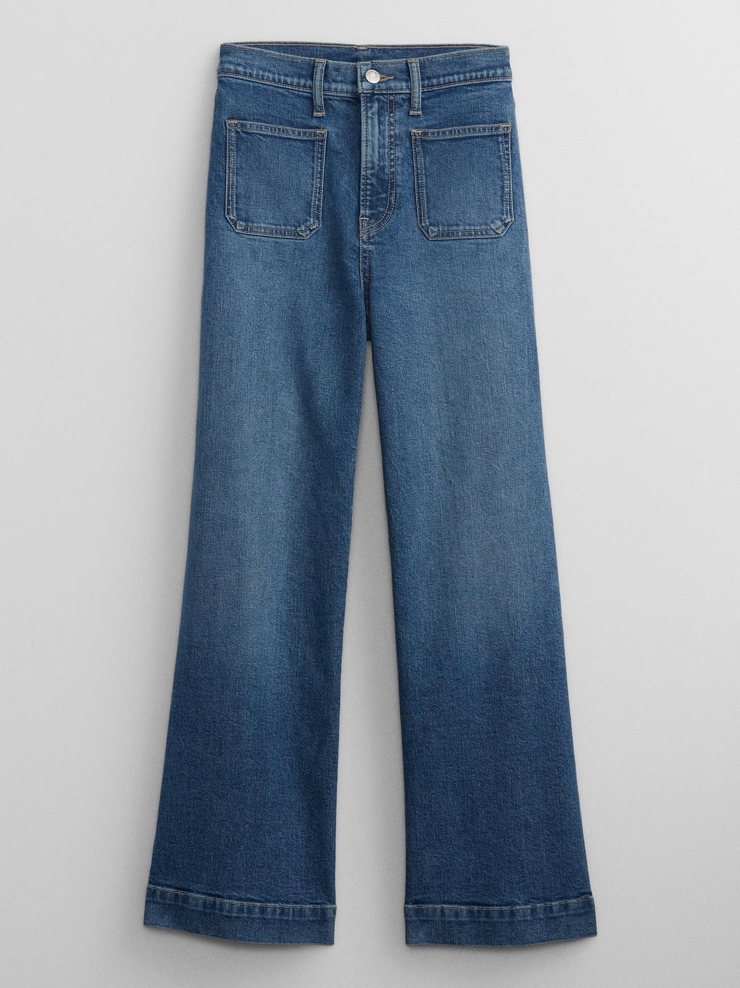 GAP High Rise Wide Leg Jeans Dark Wash 27 Long