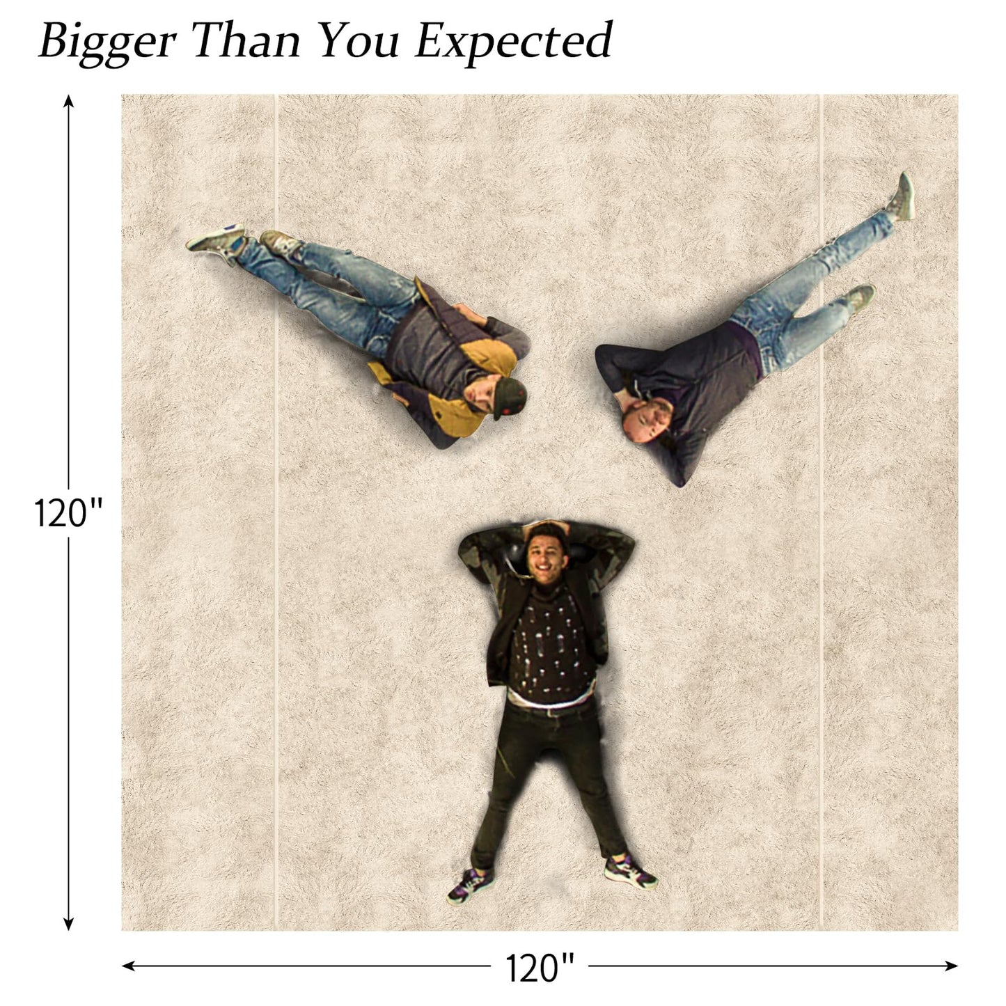 Edenleaf Big Oversized King Blanket, Extra Large Soft Blanket 120x120, California King Size for Whole Family, Bed, Sofa, Couch, Travel, Camping Khaki